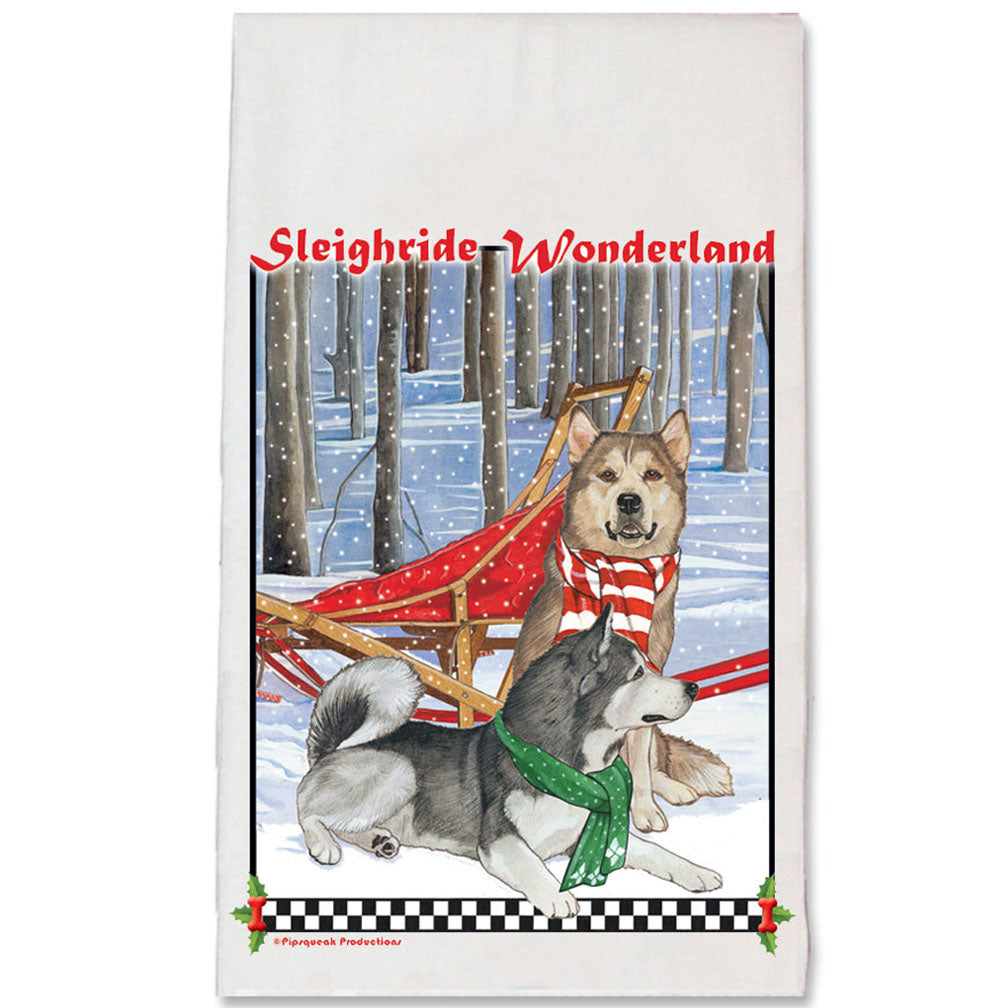 Alaskan Malamute Christmas Kitchen Towel Holiday Pet Gifts - Pipsqueakproductions