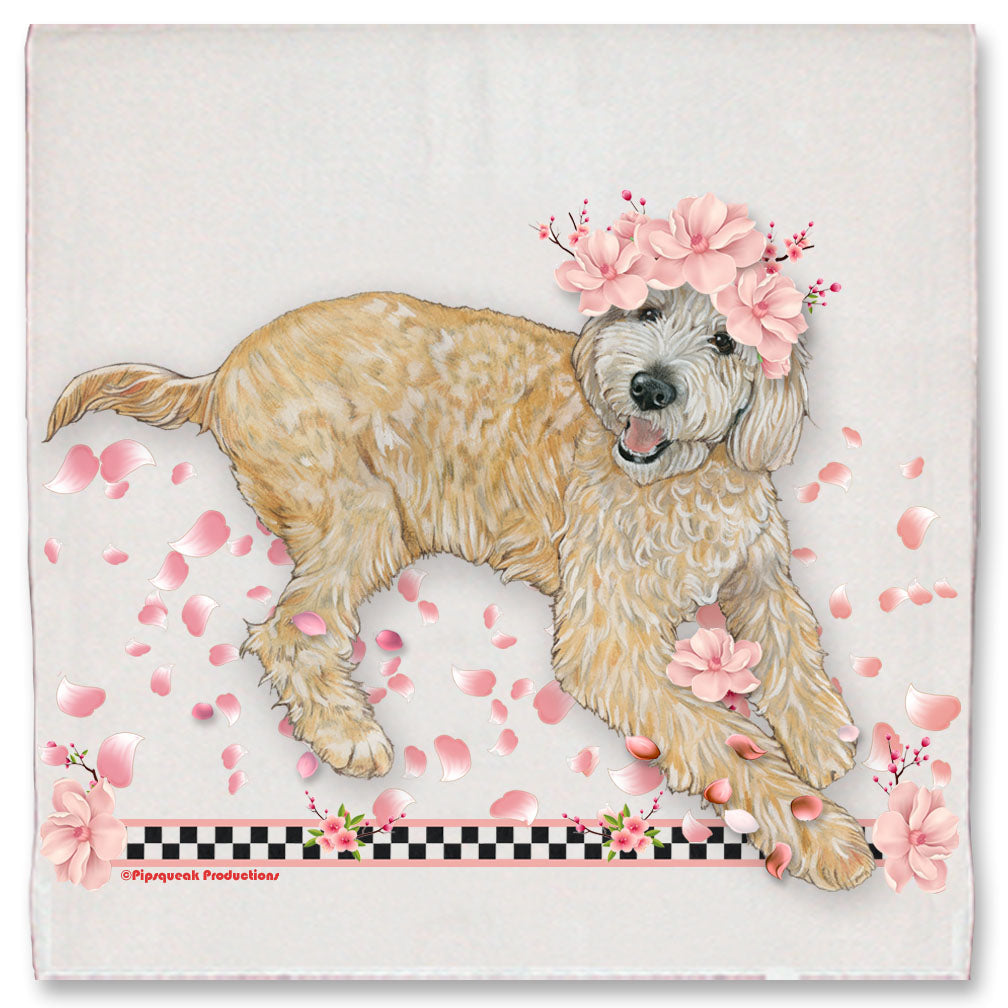 Goldendoodle Labradoodle Dog Floral Kitchen Dish Towel Pet Gift - Pipsqueakproductions