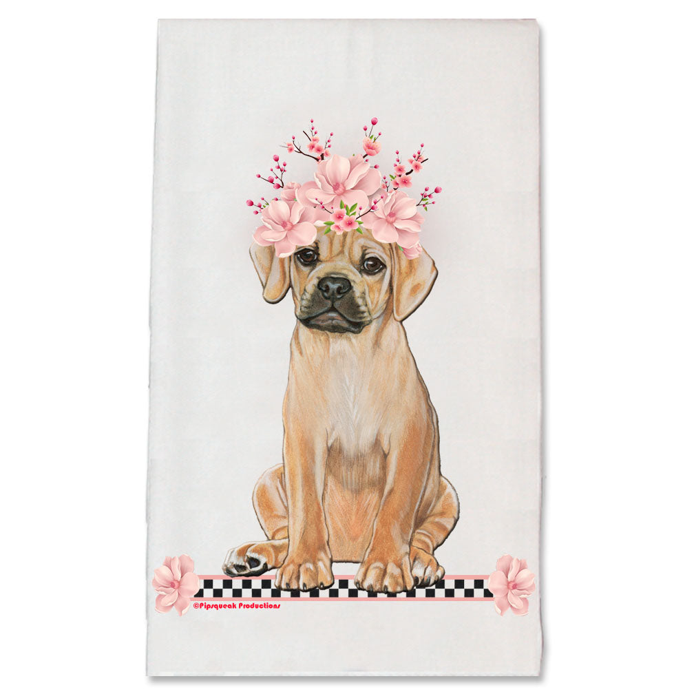 Puggle Dog Floral Kitchen Dish Towel Pet Gift - Pipsqueakproductions