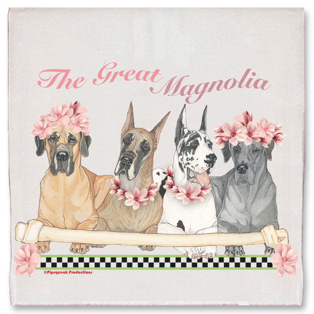 Great Dane Dog Floral Kitchen Dish Towel Pet Gift - Pipsqueakproductions