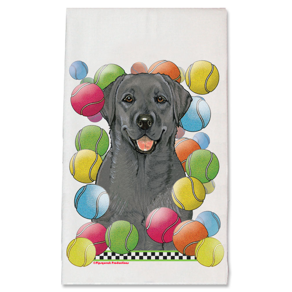 Labrador Retriever Black Lab Tennis Kitchen Dish Towel Pet Gift - Pipsqueakproductions