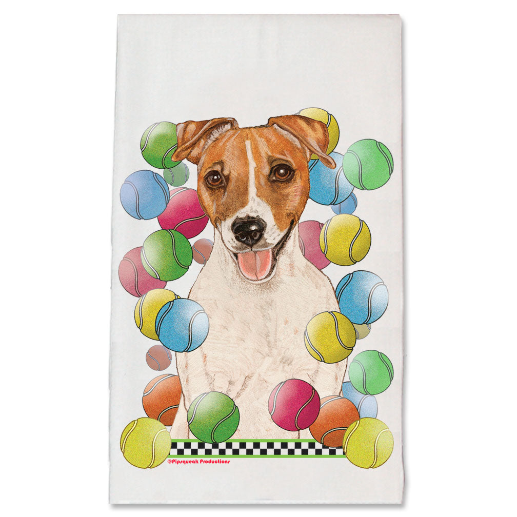 Jack Russell Terrier Tennis Dog Kitchen Dish Towel Pet Gift - Pipsqueakproductions
