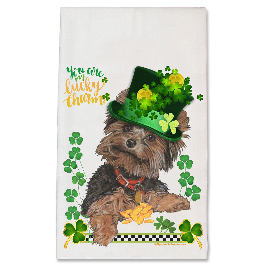 Yorkshire Terrier Saint Patrick's Day Kitchen Dish Towel Pet Gift - Pipsqueakproductions