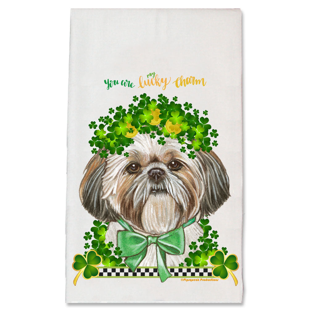 Shih Tzu Saint Patrick’s Day Kitchen Dish Towel Pet Gift - Pipsqueakproductions