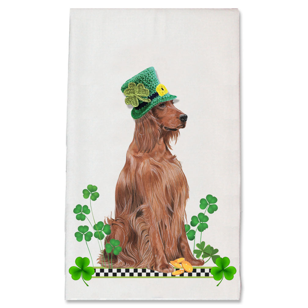 Irish Setter Saint Patrick's Day Kitchen Dish Towel - Pipsqueakproductions