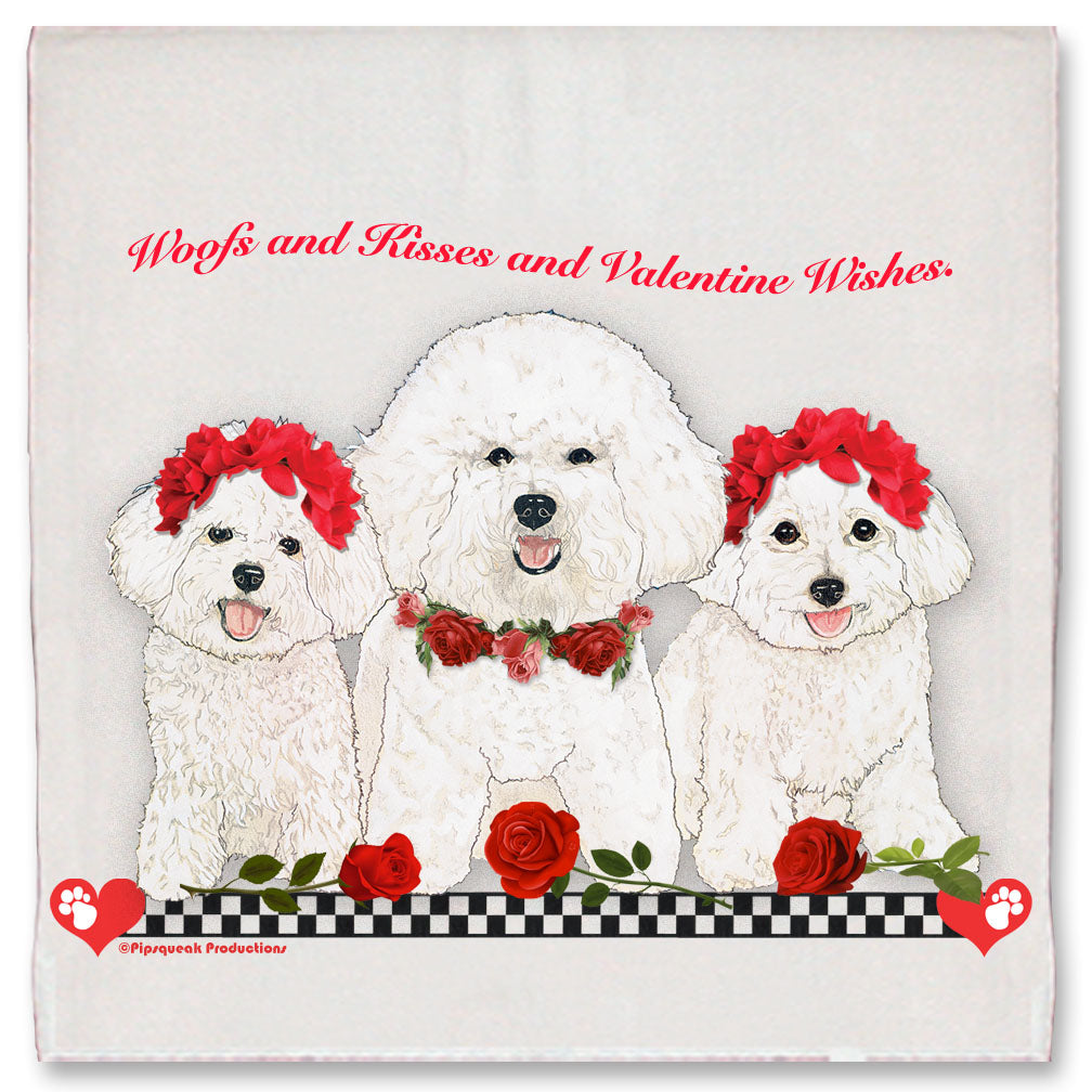 Bichon Frise Valentine’s Day Kitchen Dish Towel Pet Gift - Pipsqueakproductions