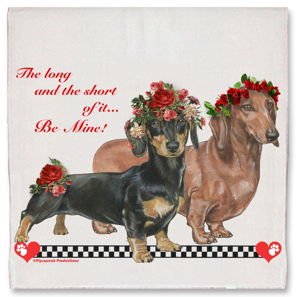Dachshund Valentine’s Day Kitchen Dish Towel Pet Gift - Pipsqueakproductions