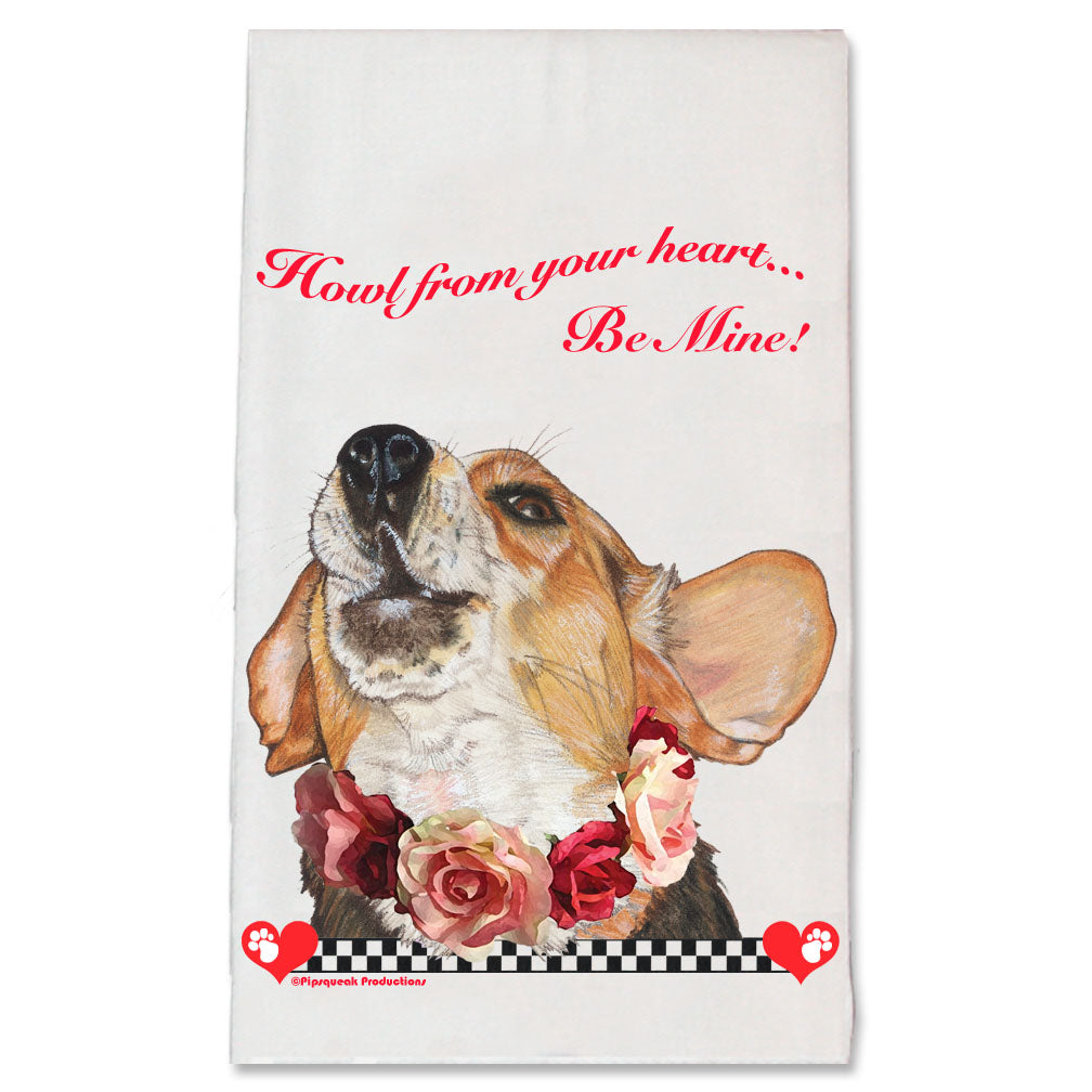 Beagle Valentine’s Day Kitchen Dish Towel Pet Gift - Pipsqueakproductions