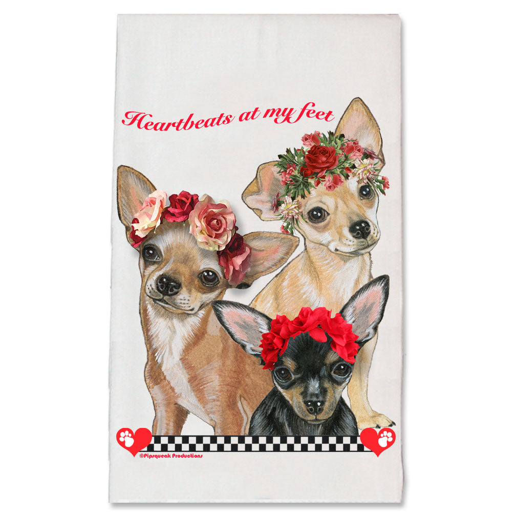 Chihuahua Valentine’s Day Kitchen Dish Towel Pet Gift - Pipsqueakproductions