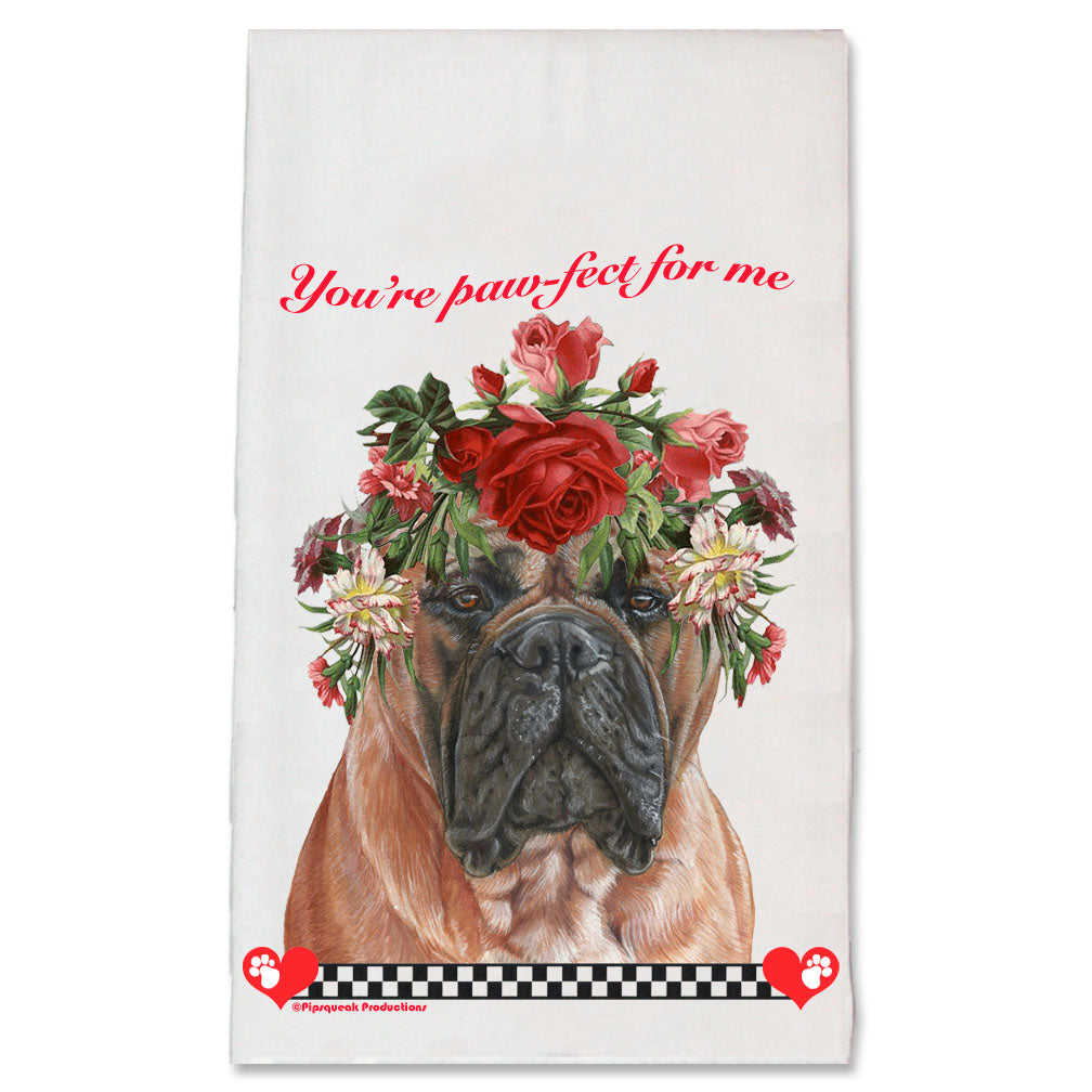Bullmastiff Valentine’s Day Kitchen Dish Towel Pet Gift - Pipsqueakproductions