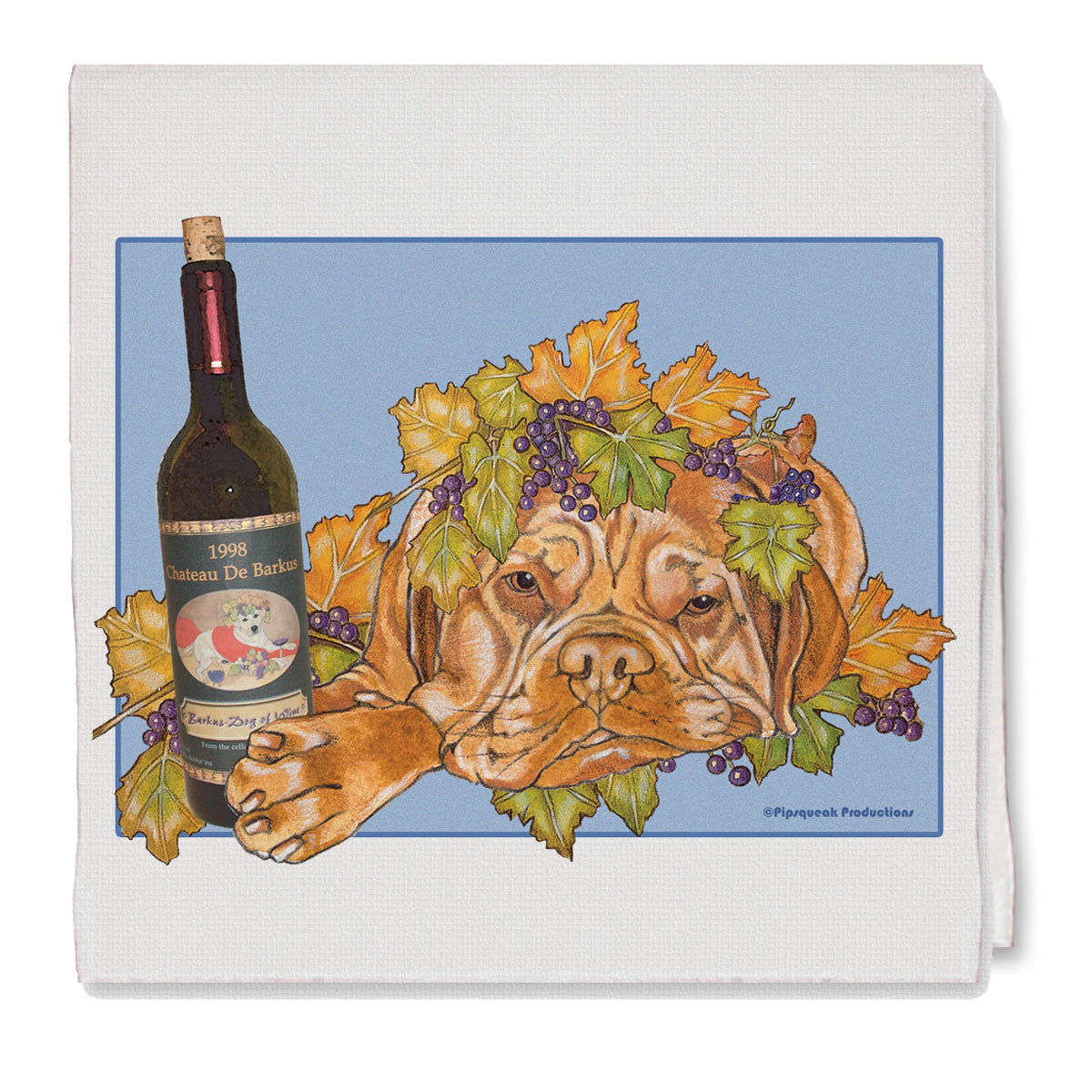 Dogue de Bordeaux Decorative Cotton Kitchen Dish Towel, Pet Gift - Pipsqueakproductions