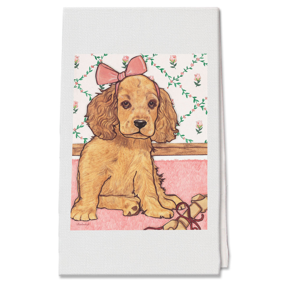 English Cocker Puppy Decorative Cotton Kitchen Dish Towel, Pet Gift - Pipsqueakproductions