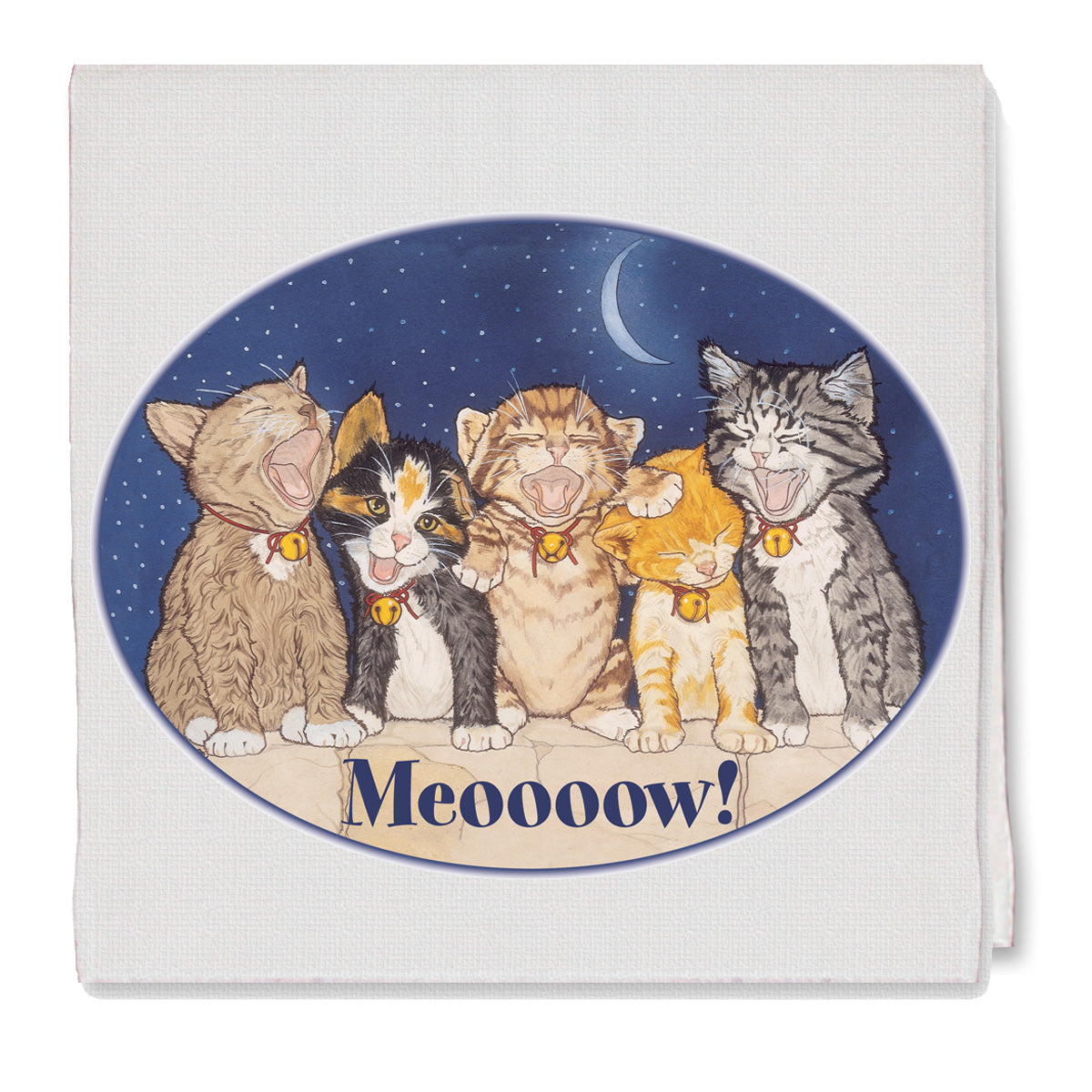 Cat Quintette Decorative Cotton Kitchen Dish Towel, Pet Gift - Pipsqueakproductions