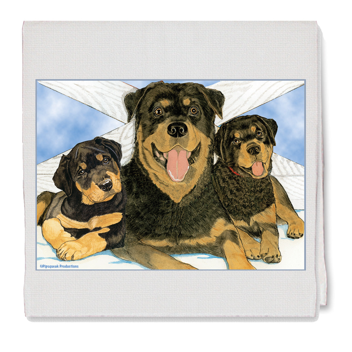 Rottweiler Decorative Cotton Kitchen Dish Towel, Pet Gift - Pipsqueakproductions