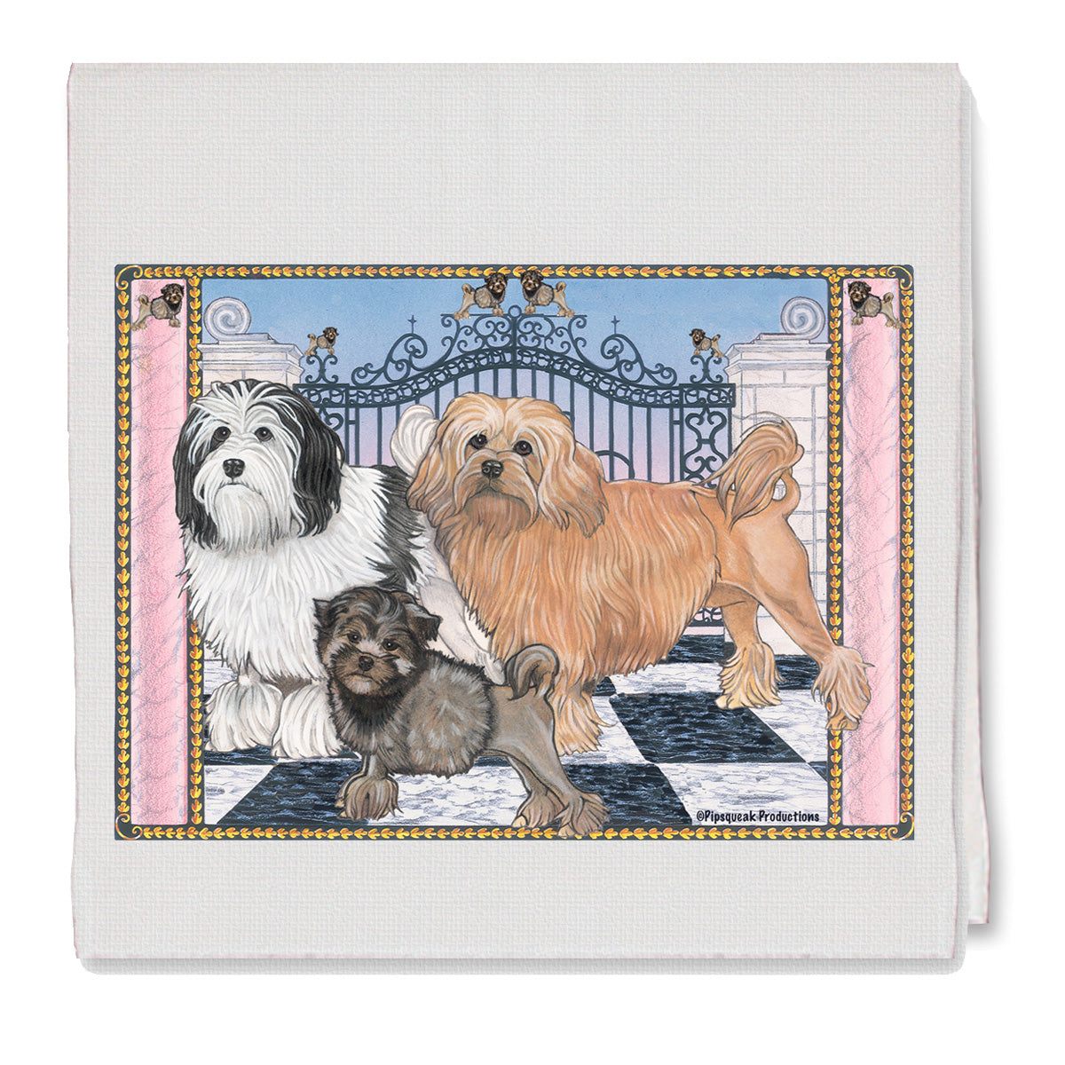 Lowchen Decorative Cotton Kitchen Dish Towel, Pet Gift - Pipsqueakproductions