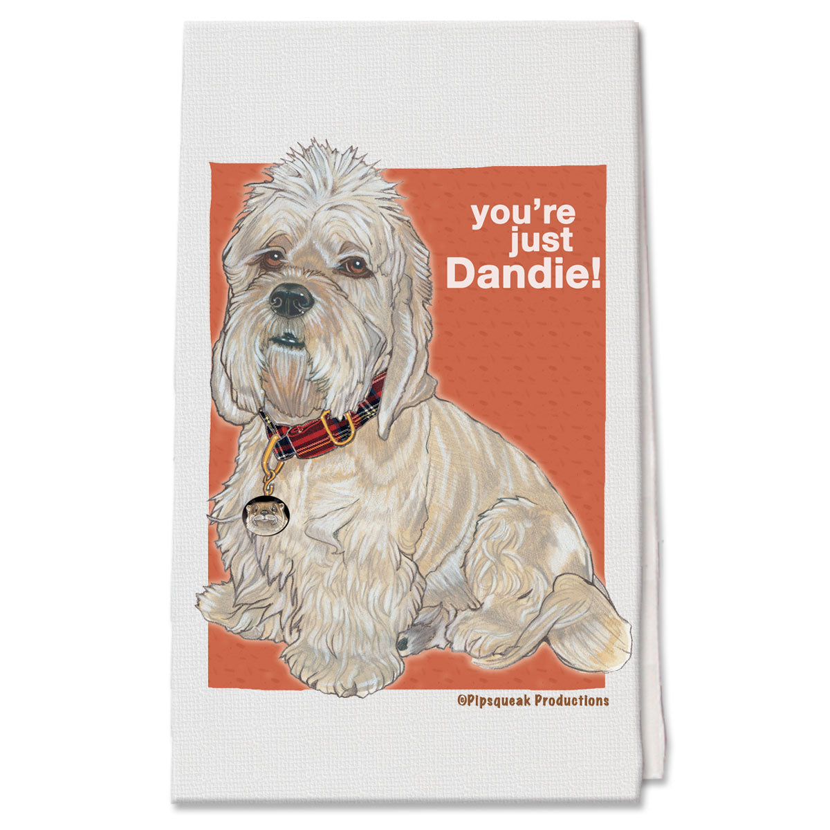Dandie Dinmont Decorative Cotton Kitchen Dish Towel, Pet Gift - Pipsqueakproductions