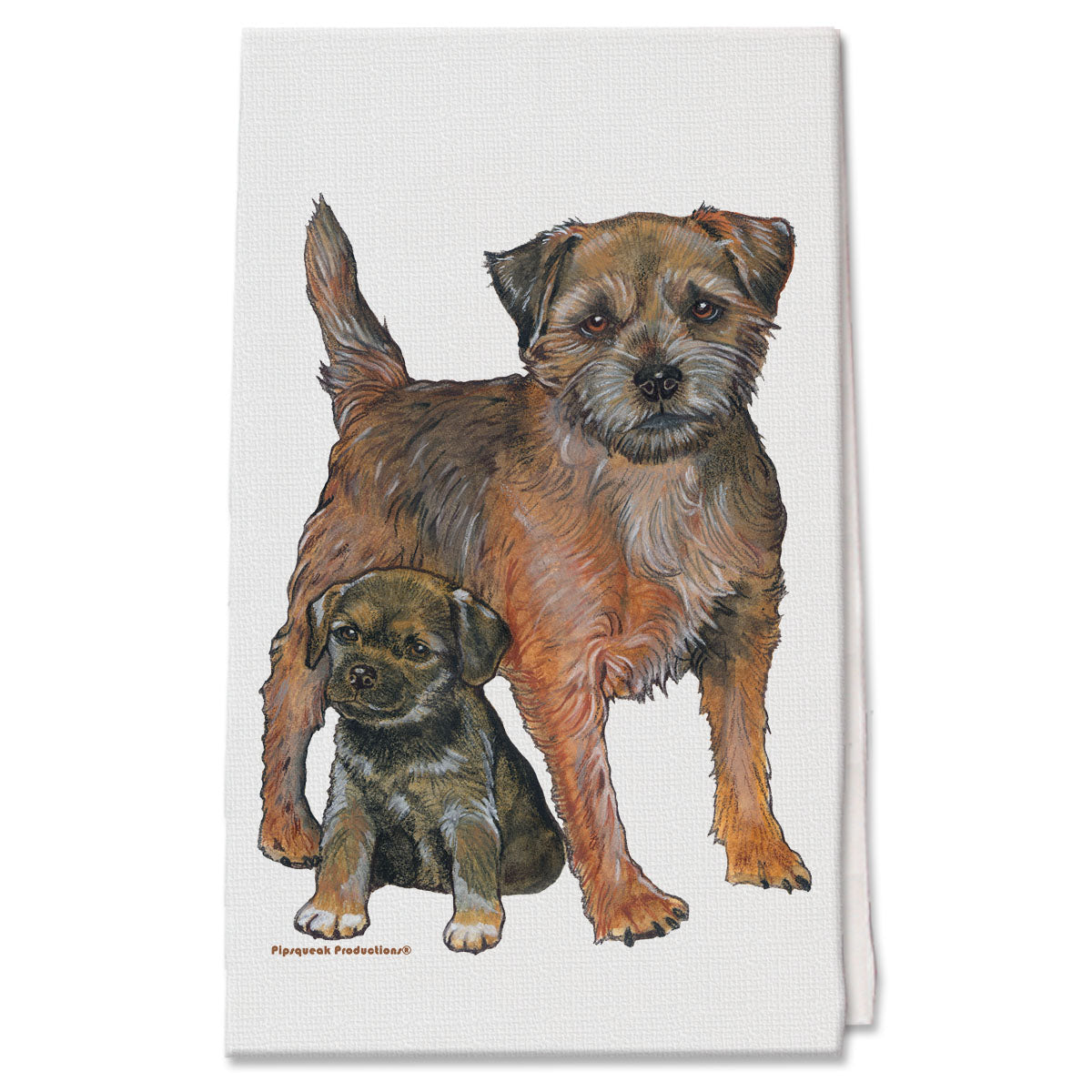 Border Terrier Decorative Cotton Kitchen Dish Towel, Pet Gift - Pipsqueakproductions
