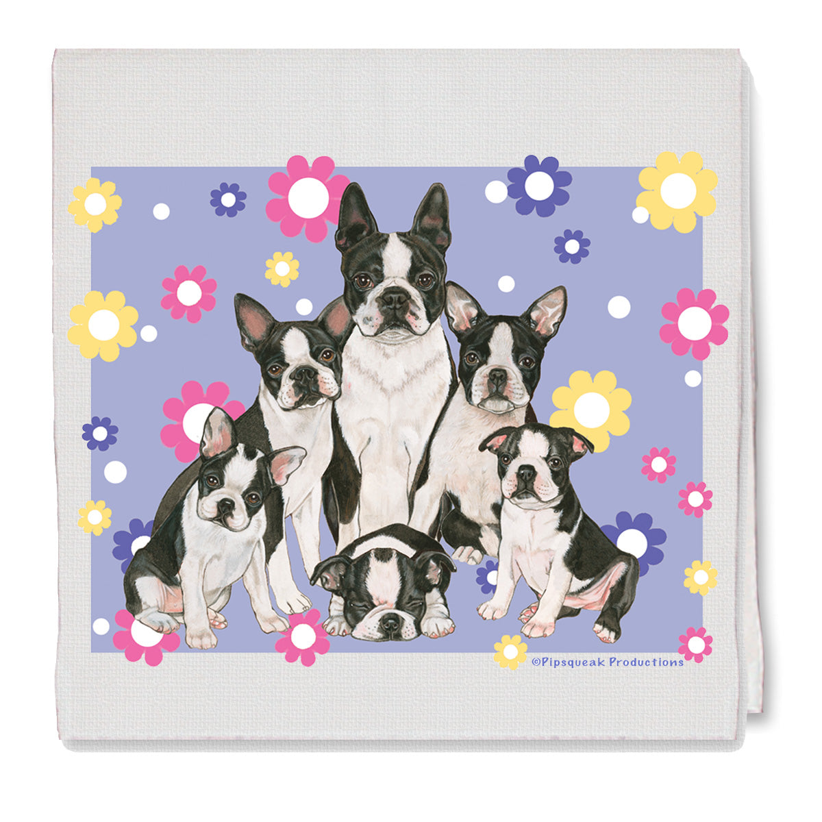 Boston Terrier Decorative Cotton Kitchen Dish Towel, Pet Gift - Pipsqueakproductions