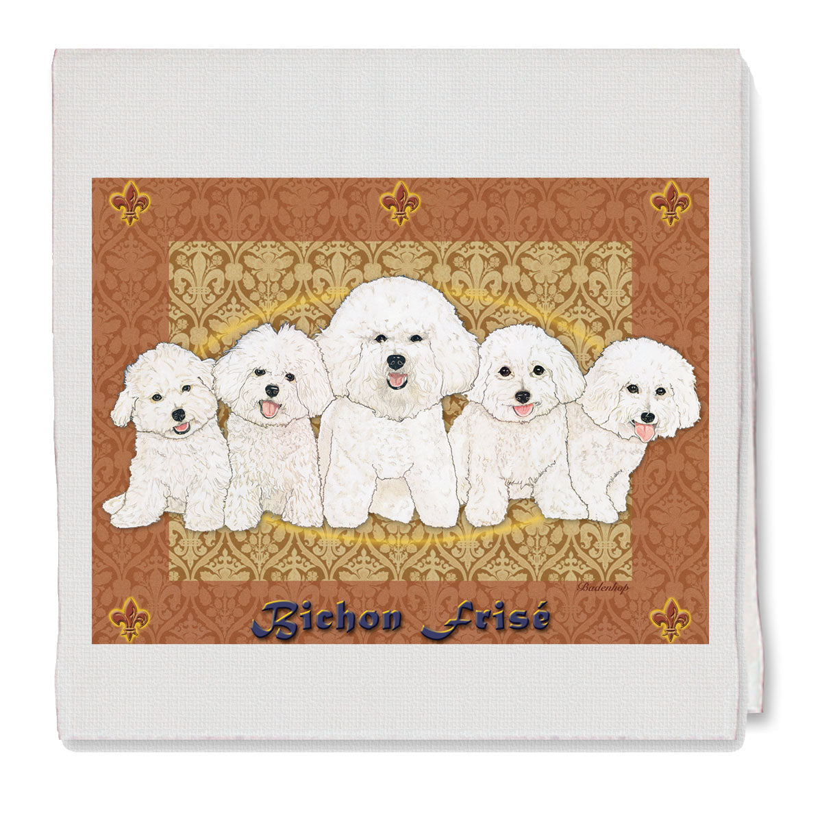 Bichon Frise Dish Towel Decorative Cotton Kitchen Dish Towel, Pet Gift - Pipsqueakproductions