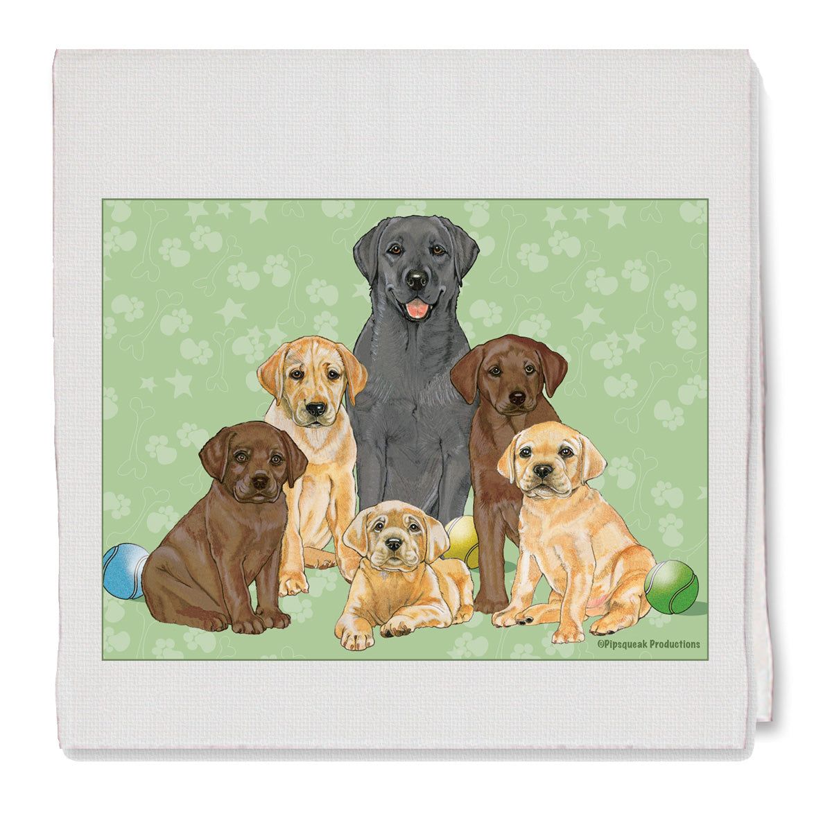 Labrador Retrievers Decorative Cotton Kitchen Dish Towel, Pet Gift - Pipsqueakproductions