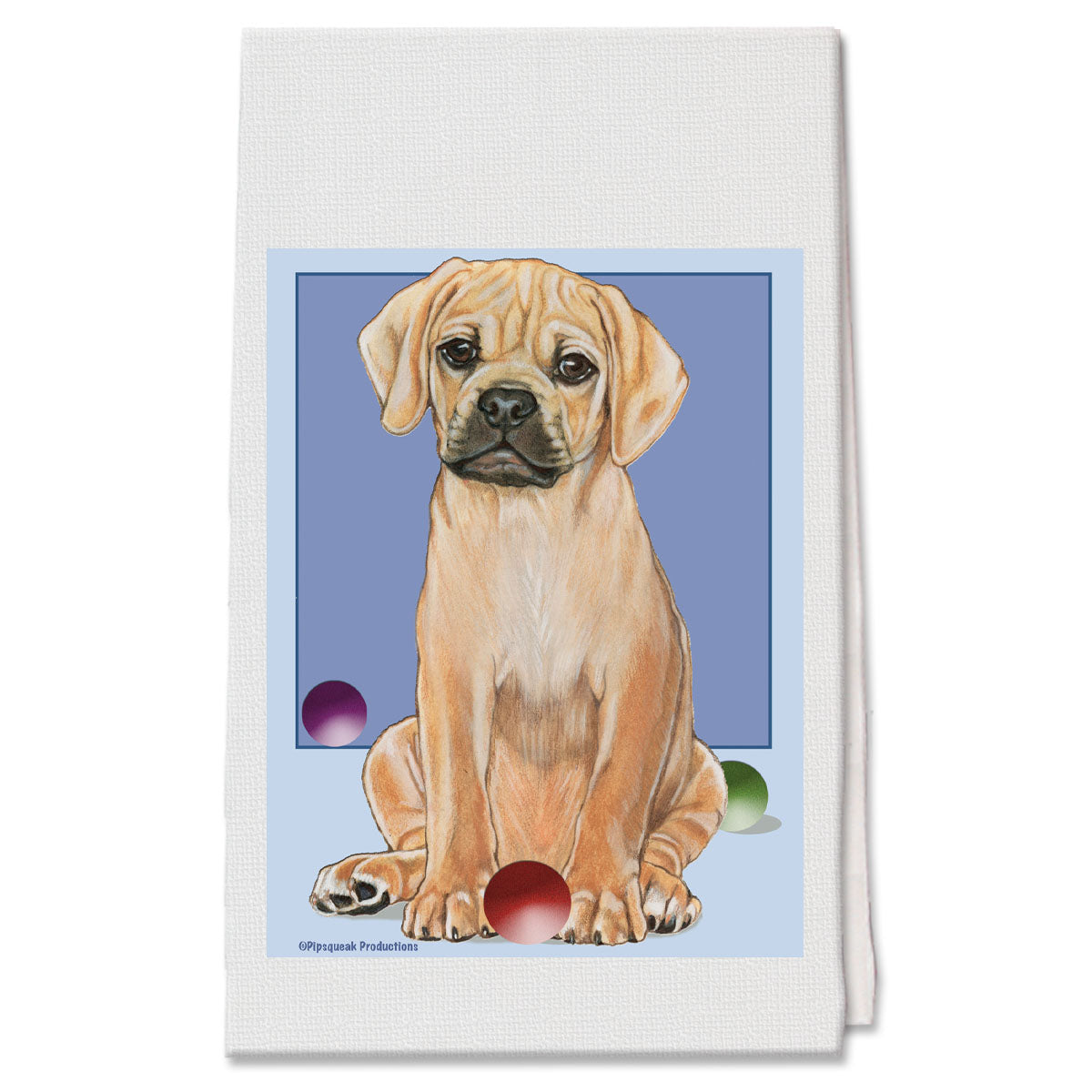 Puggle Decorative Cotton Kitchen Dish Towel, Pet Gift - Pipsqueakproductions