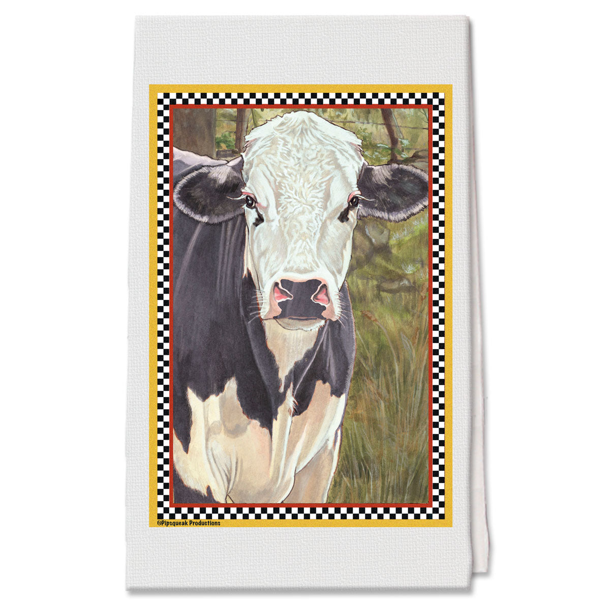 Cow Black and White Holstein, Decorative Cotton Kitchen Dish Towel, Pet Gift - Pipsqueakproductions