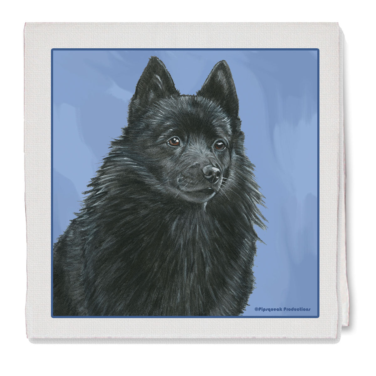 Schipperke Decorative Cotton Kitchen Dish Towel, Pet Gift - Pipsqueakproductions