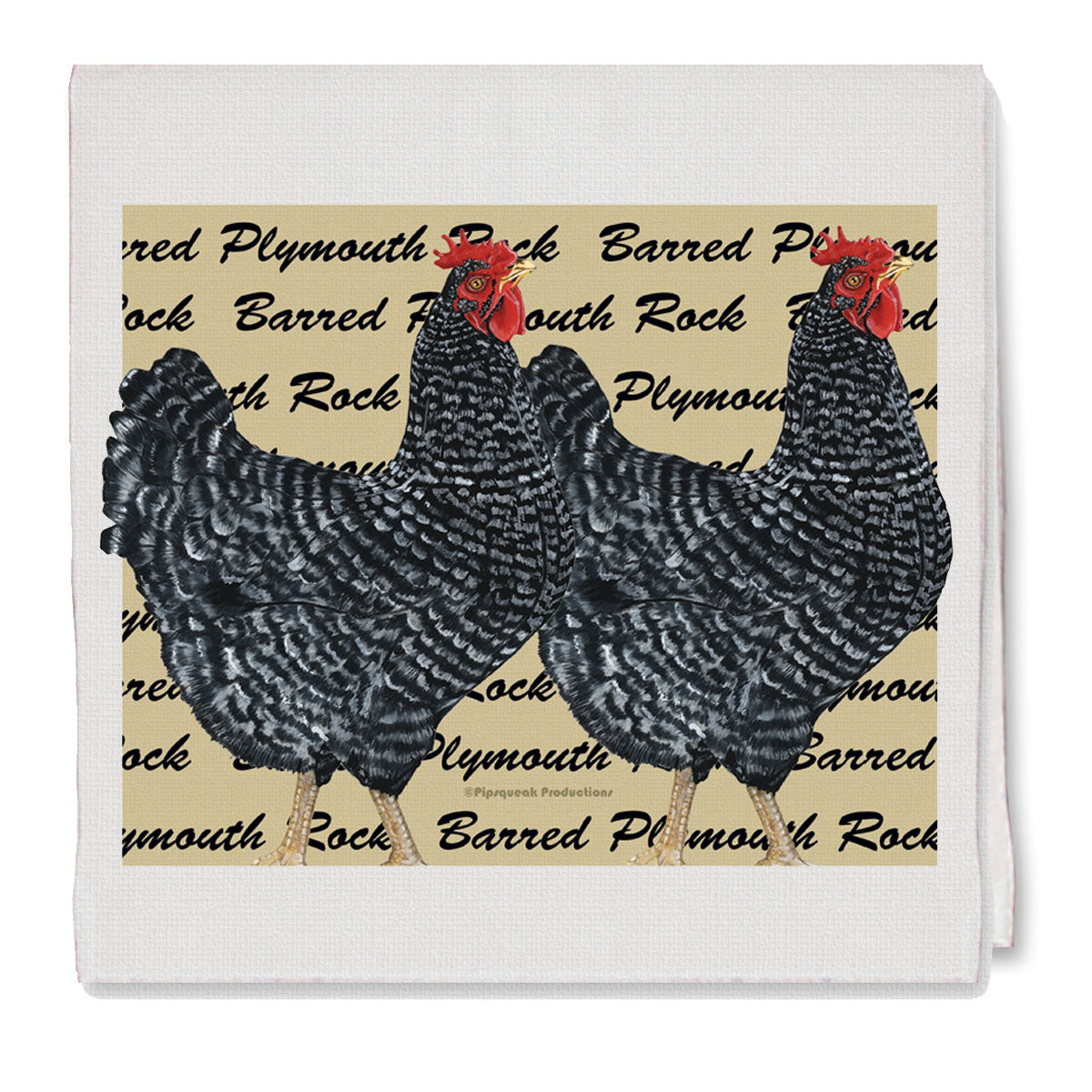 Chicken Barred Plymouth Rock Decorative Cotton Kitchen Dish Towel, Pet Gift - Pipsqueakproductions