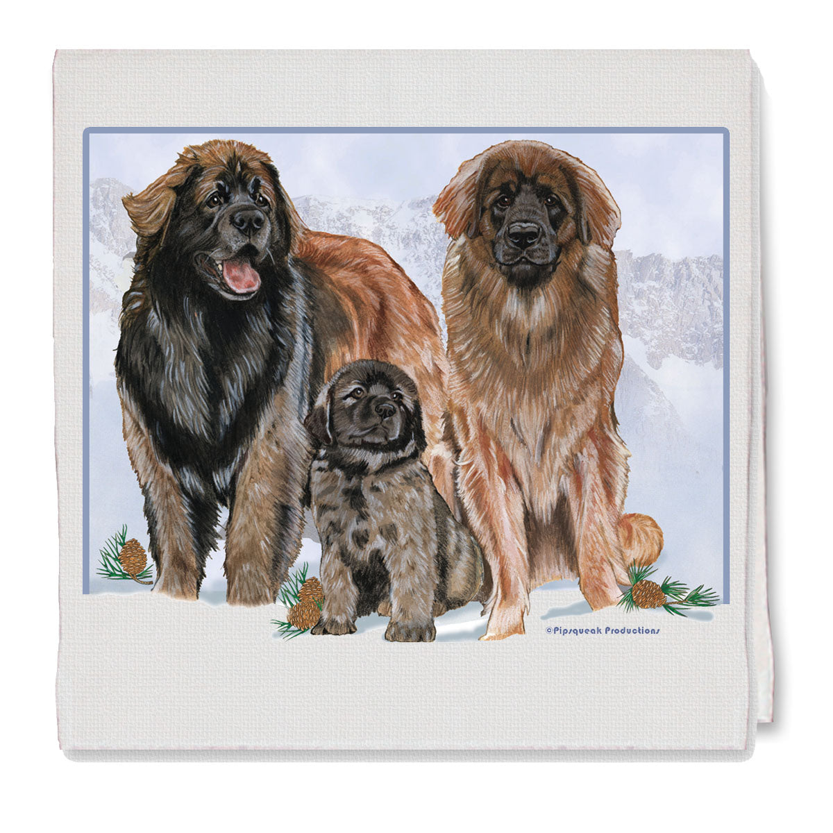 Leonberger Decorative Cotton Kitchen Dish Towel, Pet Gift - Pipsqueakproductions