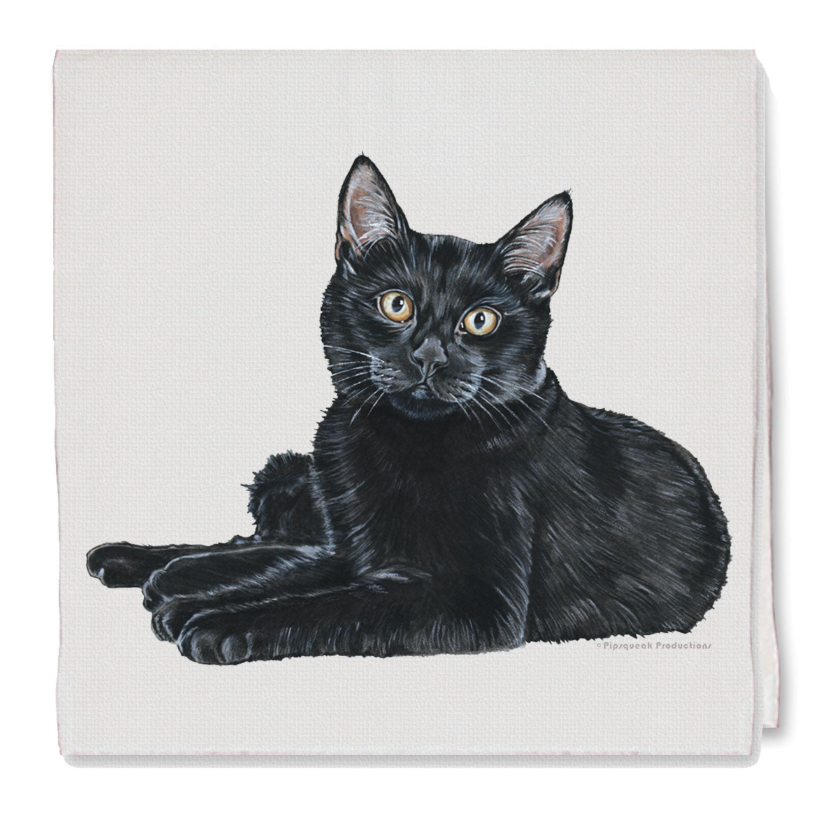 Black Cat Decorative Cotton Kitchen Dish Towel, Pet Gift - Pipsqueakproductions