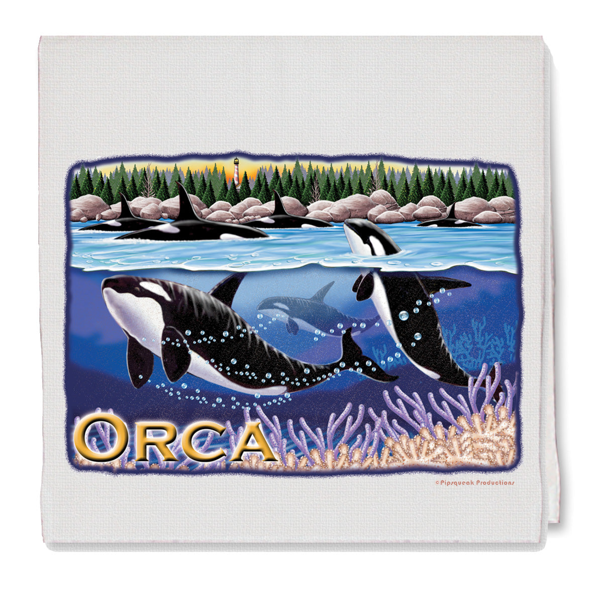 Orca Whale Kitchen Dish Towel Pet Gift - Pipsqueakproductions