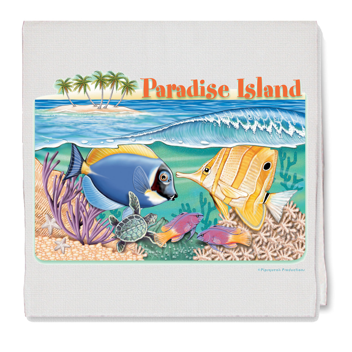 Blue Surgeon and Butterfly Fish Decorative Cotton Kitchen Dish Towel, Pet Gift - Pipsqueakproductions