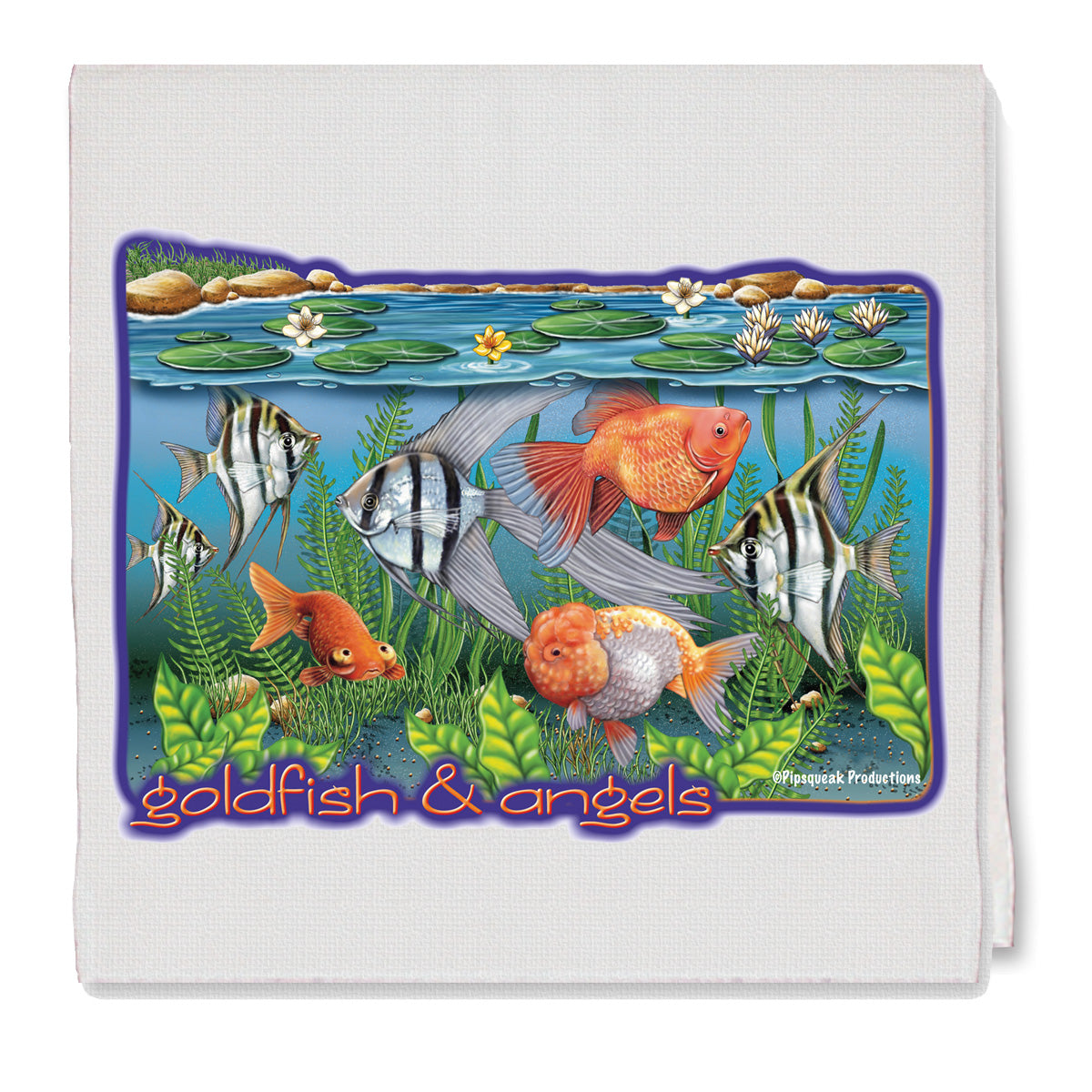 Goldfish and Angelfish Kitchen Dish Towel Pet Gift - Pipsqueakproductions
