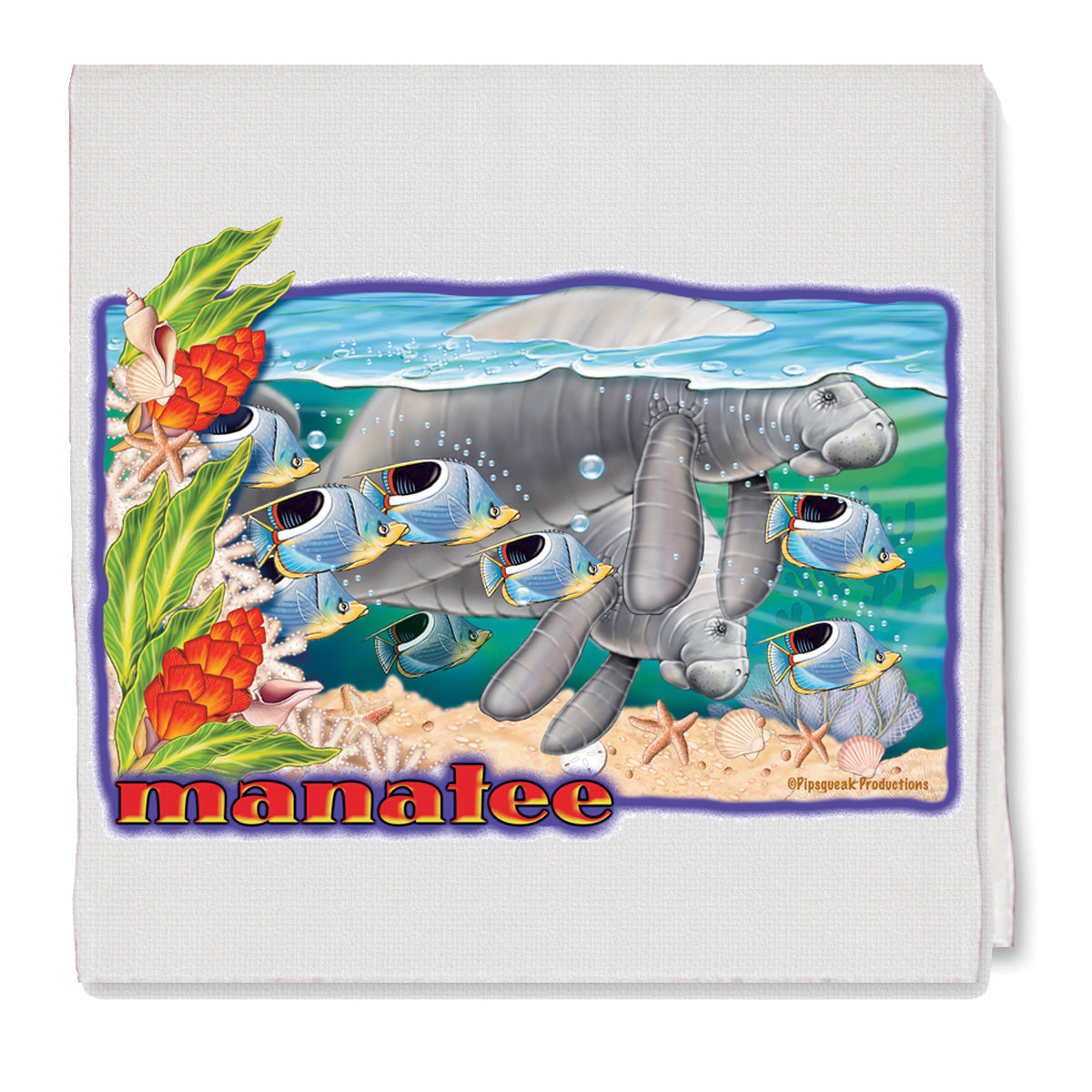 Manatee Kitchen Dish Towel Pet Gift - Pipsqueakproductions