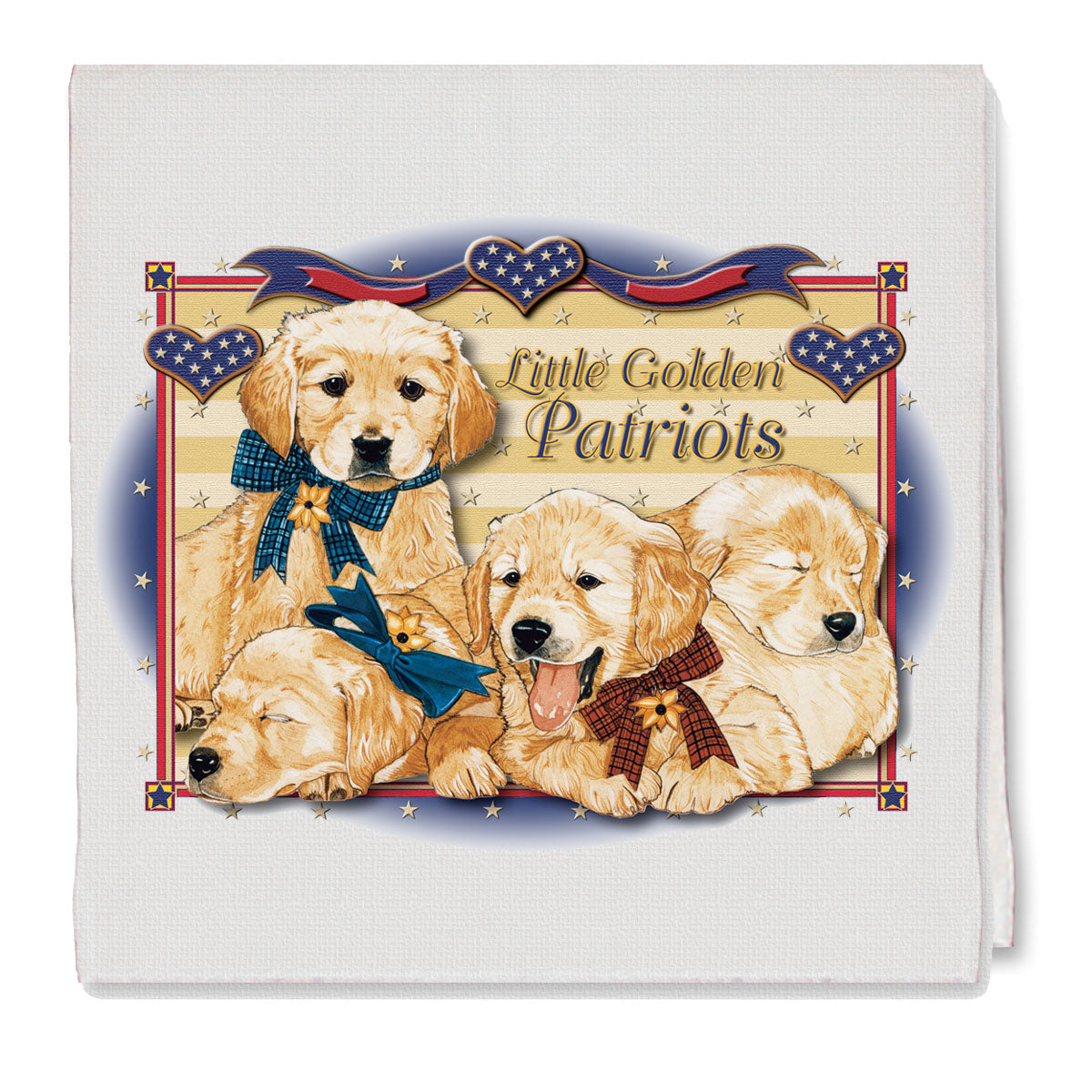 Golden Retriever Patriotic Kitchen Dish Towel Pet Gift - Pipsqueakproductions