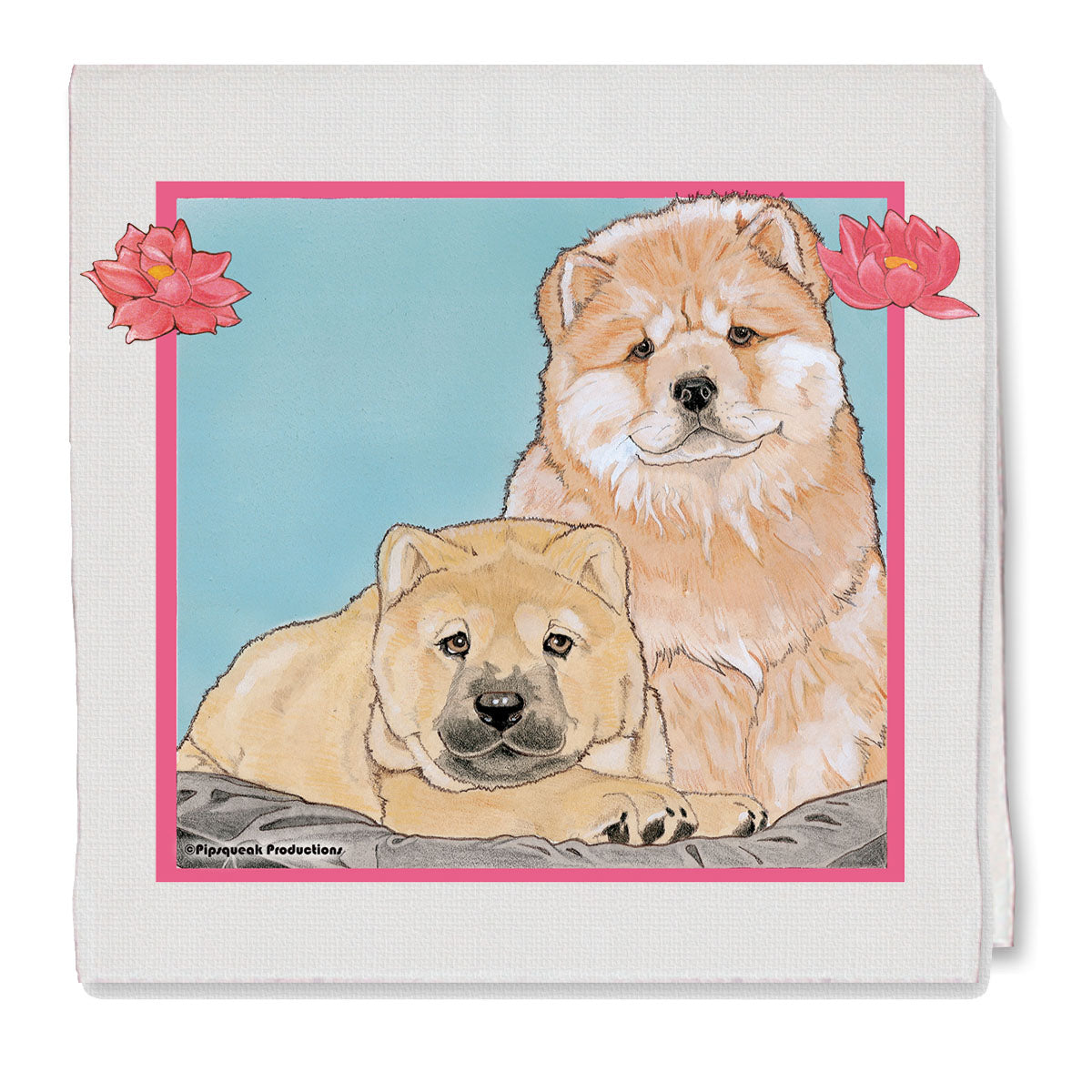 Chow Decorative Cotton Kitchen Dish Towel, Pet Gift - Pipsqueakproductions
