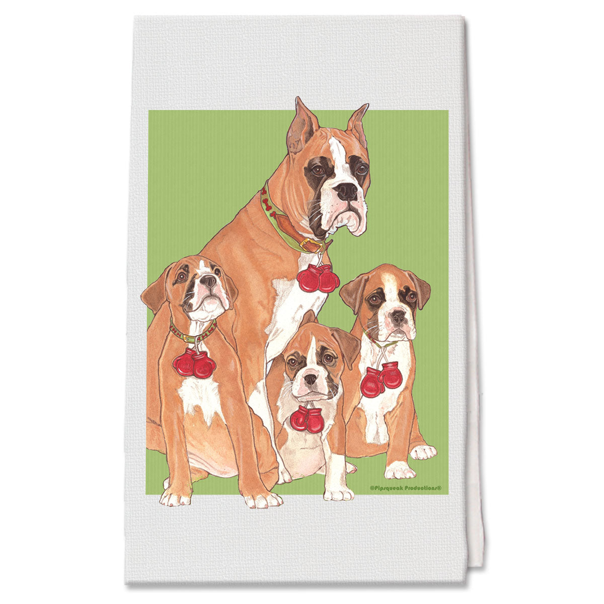 Boxer Decorative Cotton Kitchen Dish Towel, Pet Gift - Pipsqueakproductions