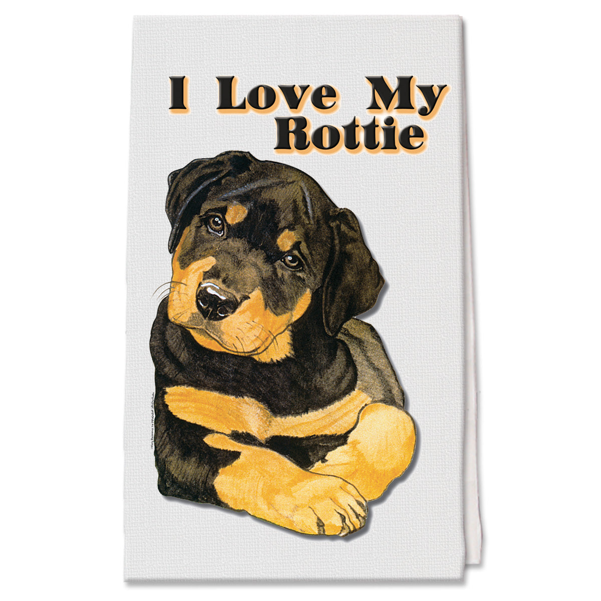 Rottweiler Puppy Decorative Cotton Kitchen Dish Towel, Pet Gift - Pipsqueakproductions
