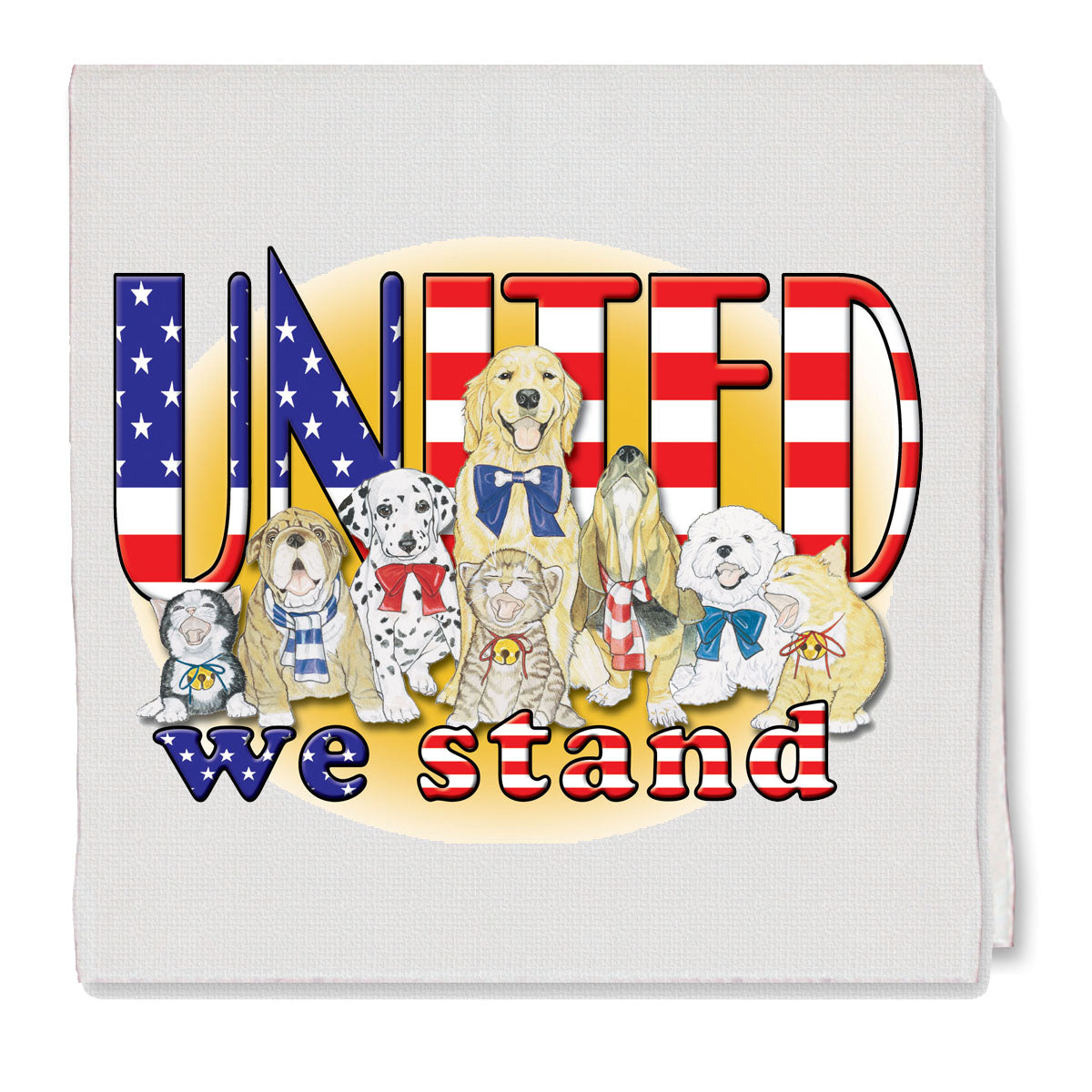 Dogs and Cats Patriotic Kitchen Dish Towel Pet Gift - Pipsqueakproductions
