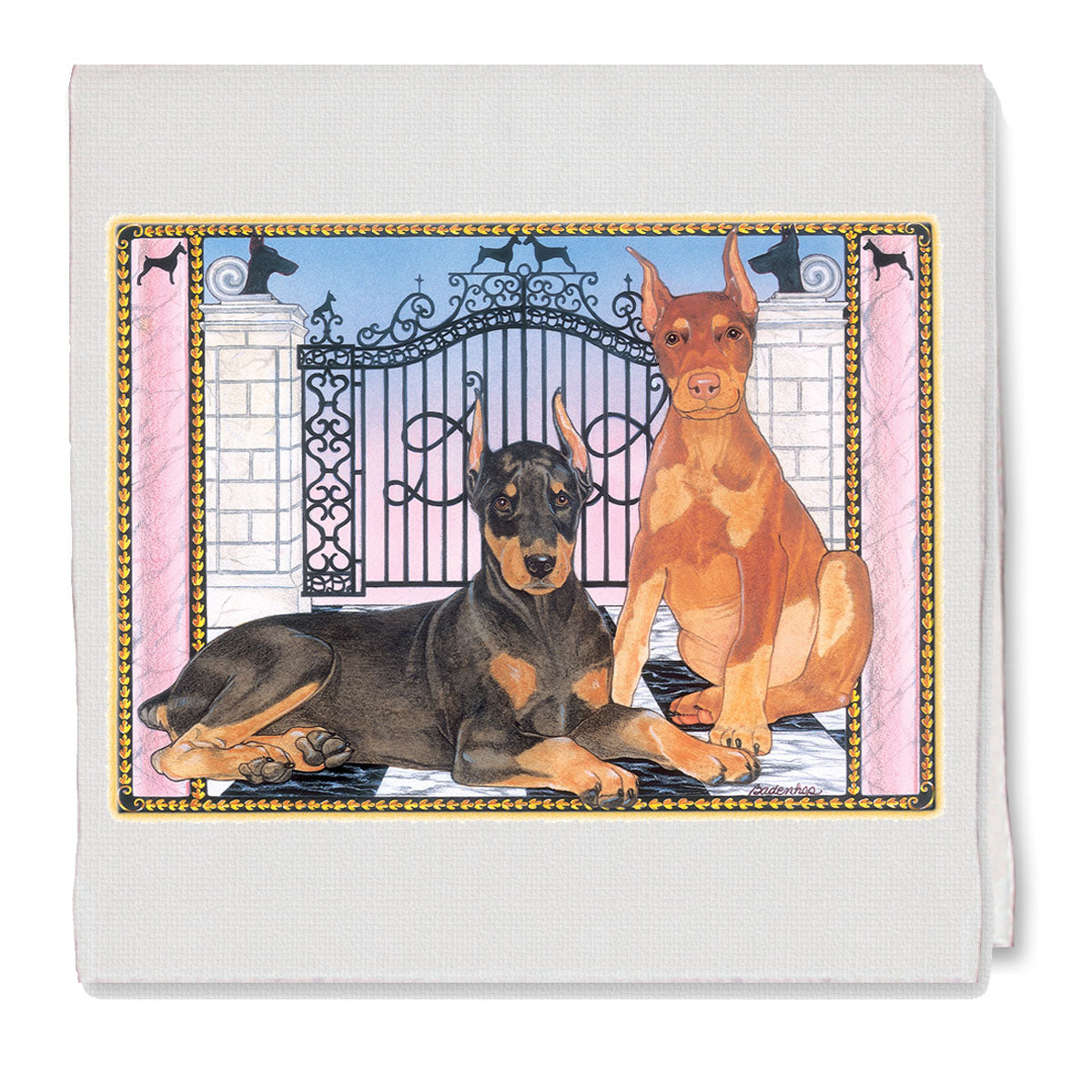 Doberman Decorative Cotton Kitchen Dish Towel, Pet Gift - Pipsqueakproductions