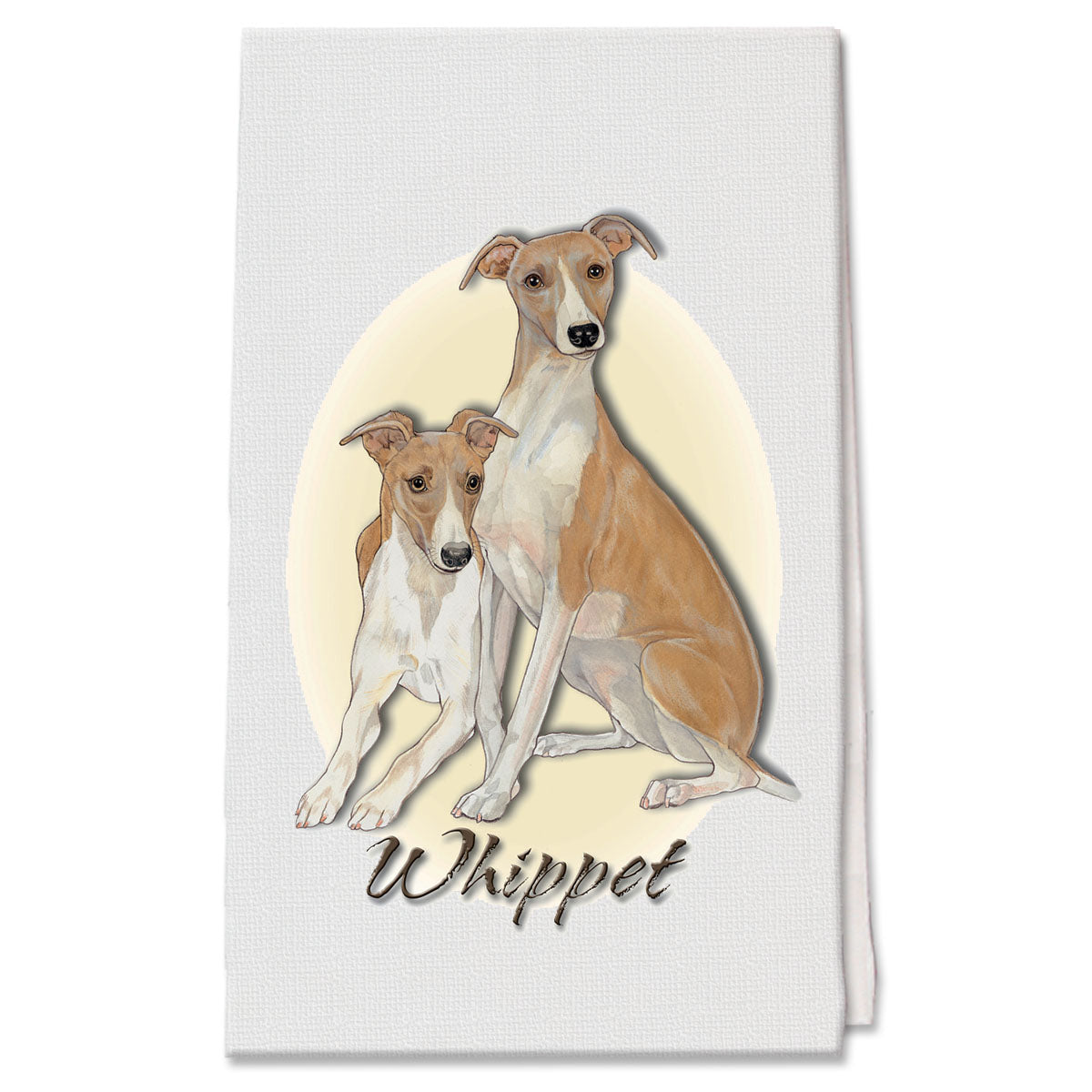 Whippet Decorative Cotton Kitchen Dish Towel, Pet Gift - Pipsqueakproductions