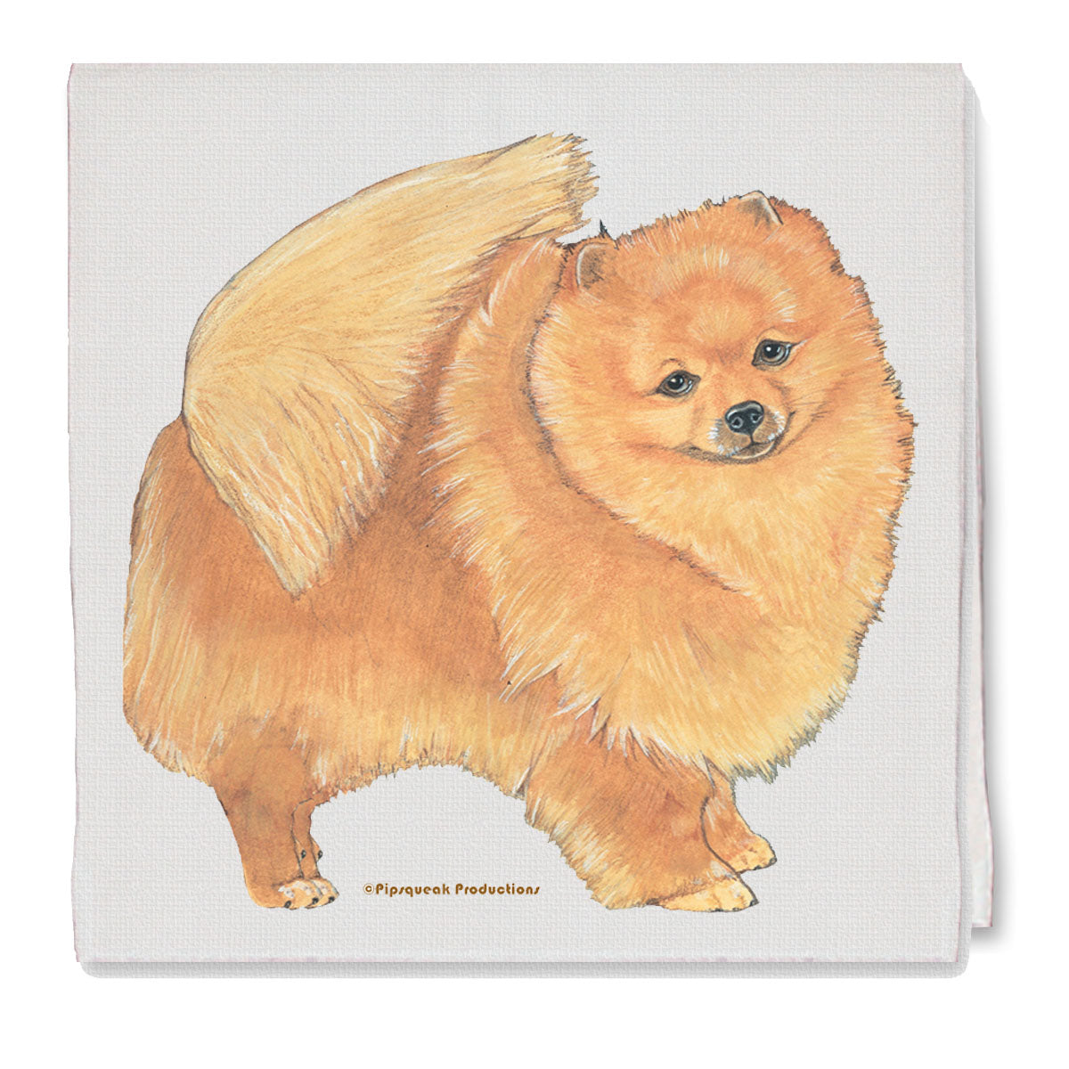 Pomeranian Decorative Cotton Kitchen Dish Towel, Pet Gift - Pipsqueakproductions