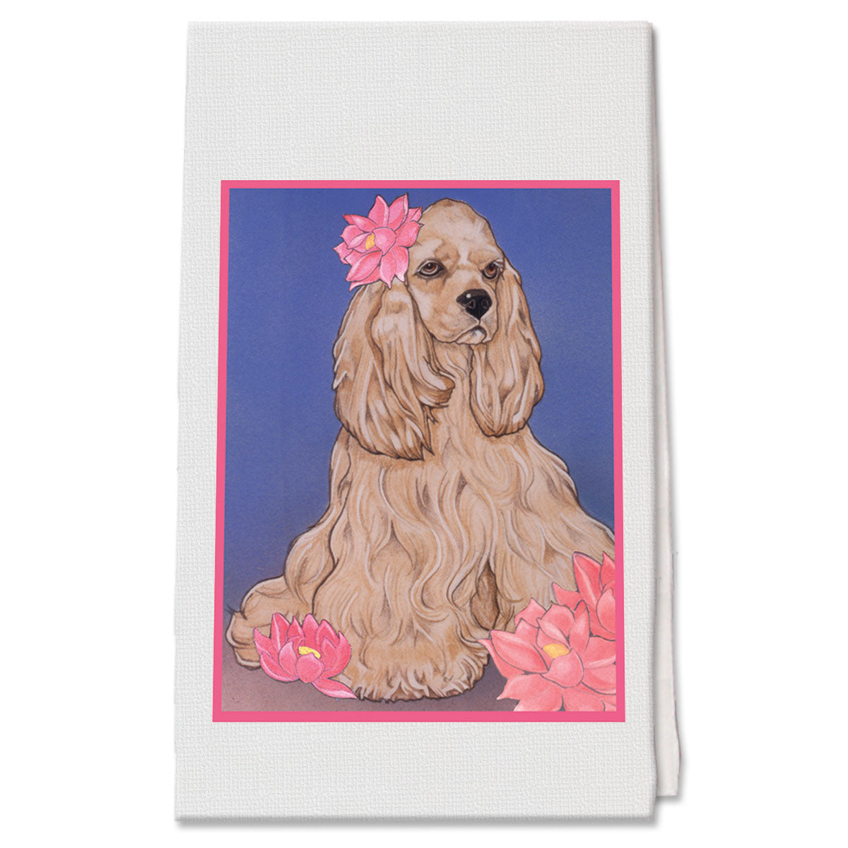 Cocker Spaniel Buff, Decorative Cotton Kitchen Dish Towel, Pet Gift - Pipsqueakproductions