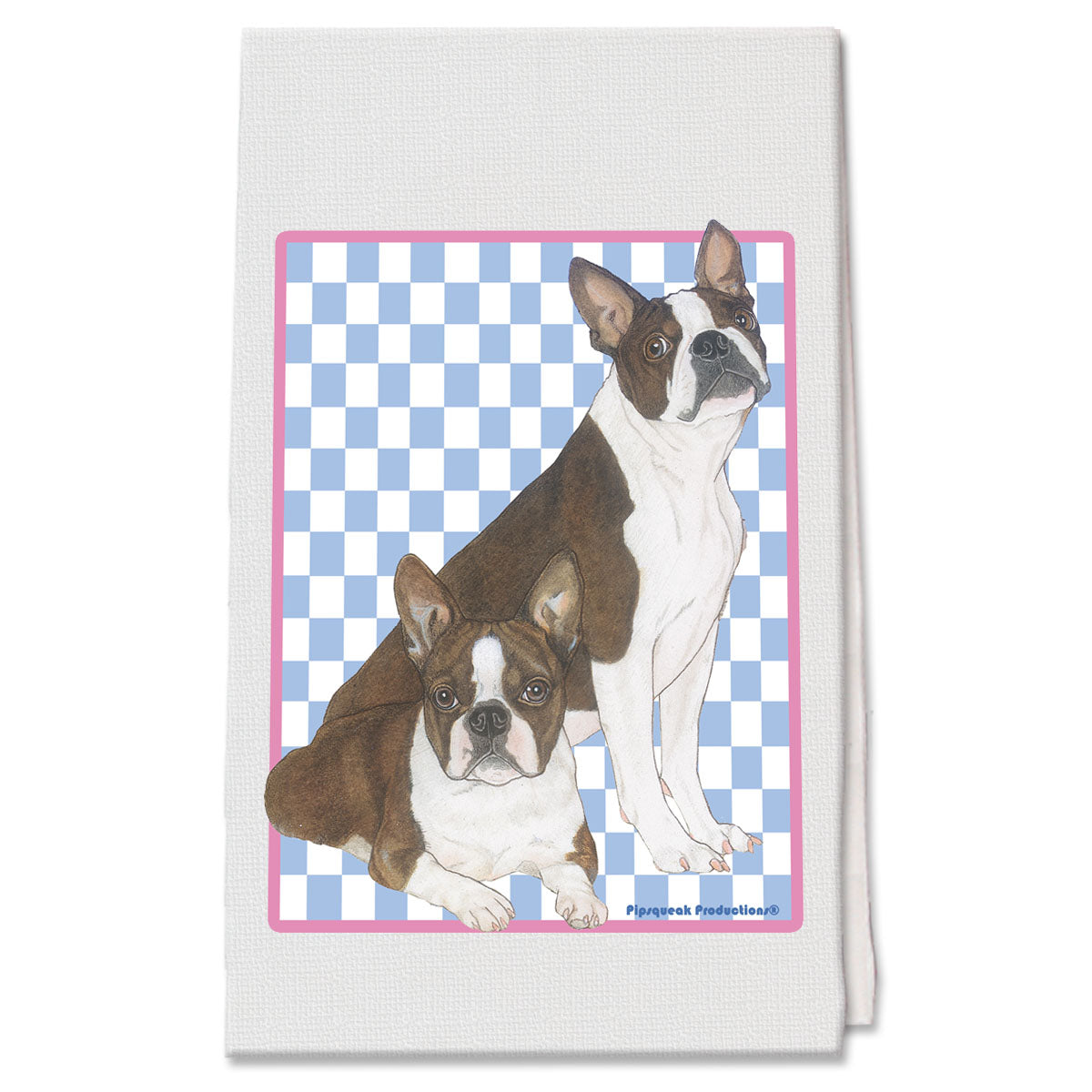 Boston Terrier Decorative Cotton Kitchen Dish Towel, Pet Gift - Pipsqueakproductions