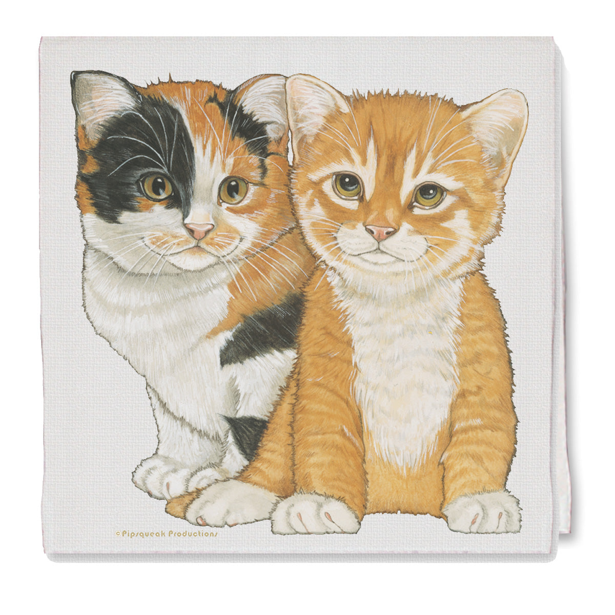Cat Calico and Tabby Decorative Cotton Kitchen Dish Towel, Pet Gift - Pipsqueakproductions
