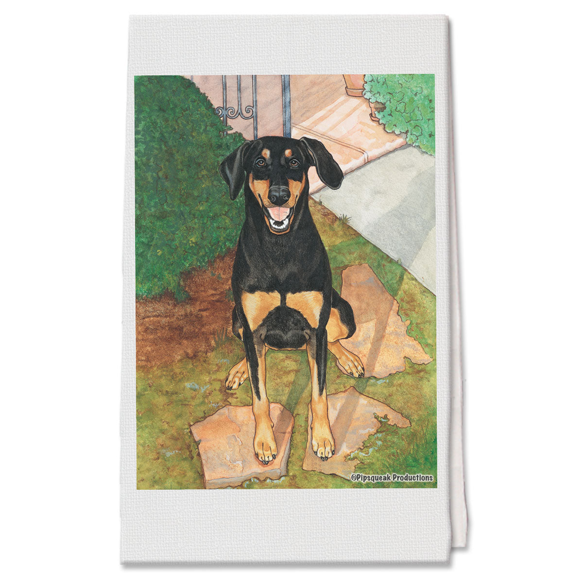 Doberman Decorative Cotton Kitchen Dish Towel, Pet Gift - Pipsqueakproductions