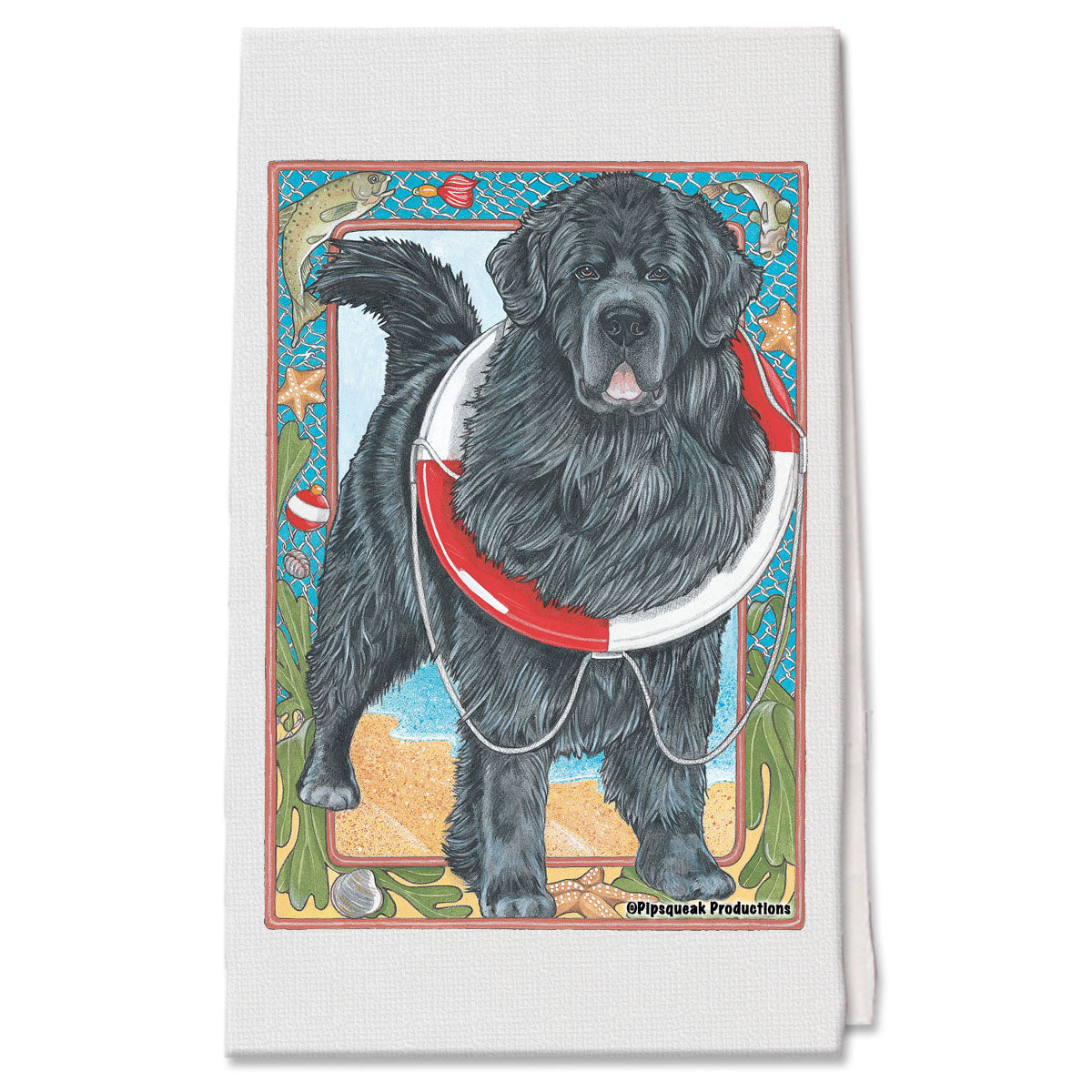 Newfoundland Decorative Cotton Kitchen Dish Towel, Pet Gift - Pipsqueakproductions