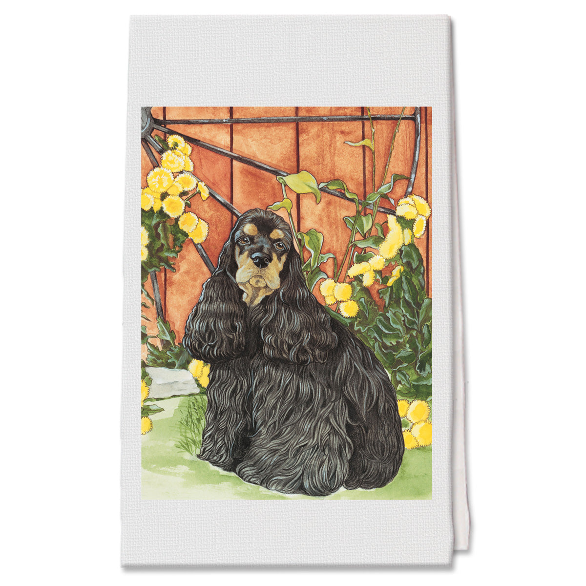 Cocker Spaniel Black and Tan, Decorative Cotton Kitchen Dish Towel, Pet Gift - Pipsqueakproductions