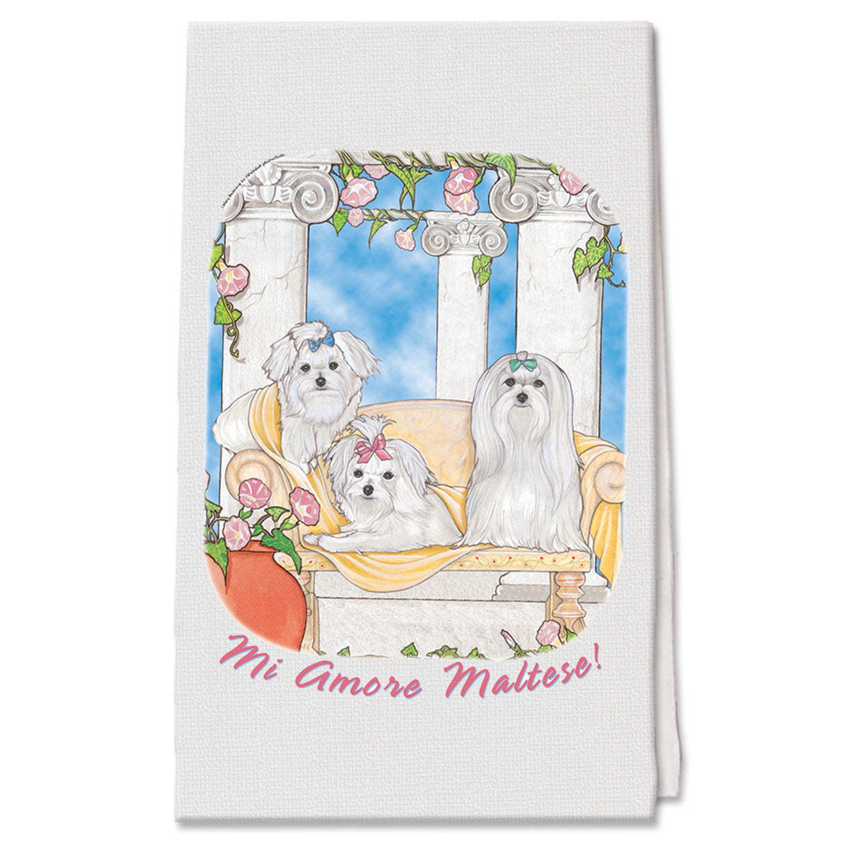 Maltese Decorative Cotton Kitchen Dish Towel, Pet Gift - Pipsqueakproductions
