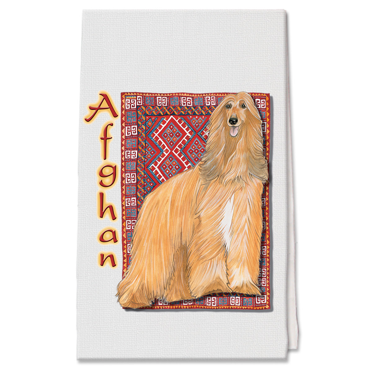 Afghan Hound Decorative Cotton Kitchen Dish Towel, Pet Gift - Pipsqueakproductions